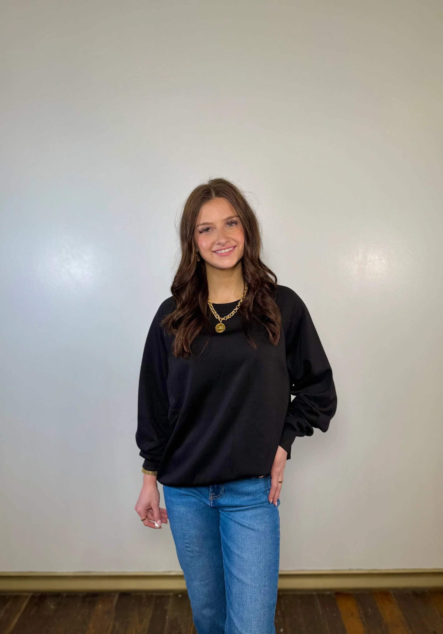 Aisha Round Neck Scuba Sweatshirt | PLUS SIZE AVAILABLE