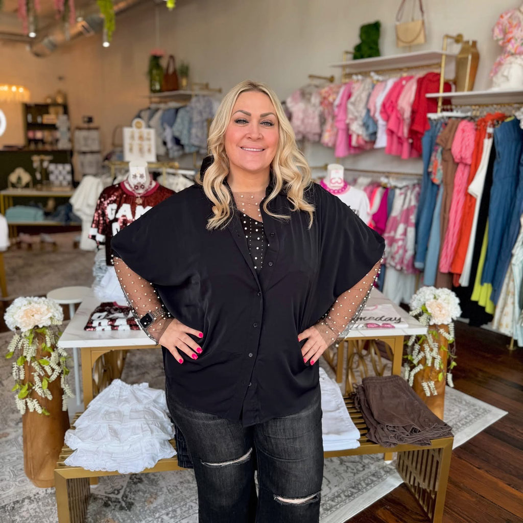 Beau Bead & Pearl Embellished Long Sleeve Top | PLUS SIZE AVAILABLE