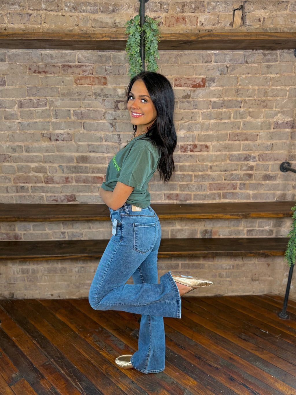 Ana High Rise Fab AB Flare All Over - Obtain | Kut from the Kloth | PLUS SIZE AVAILABLE