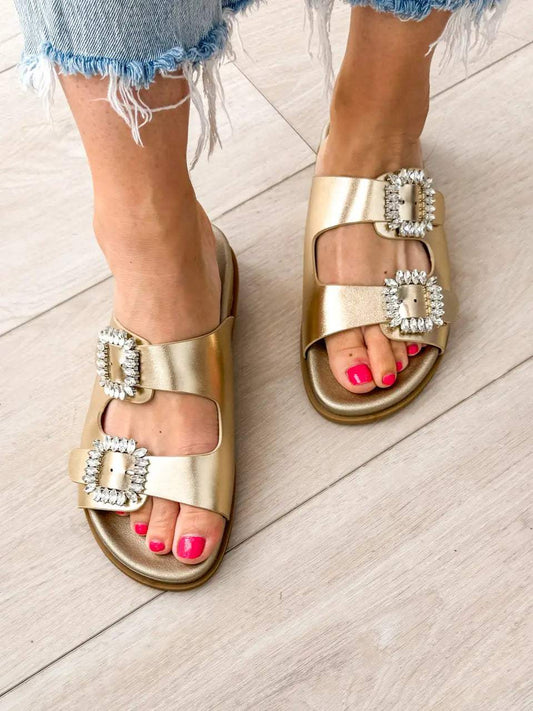 Stellar Rhinestone Buckle Slides