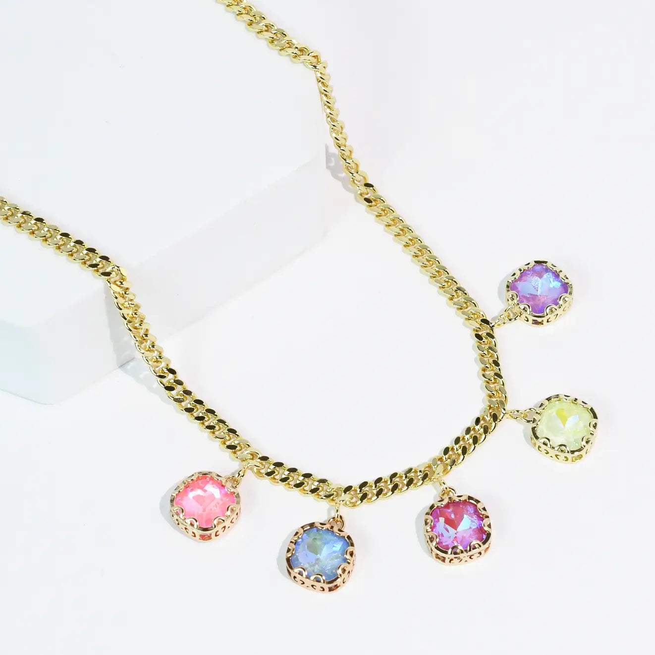 Vivid Bloom Color Statement Necklace