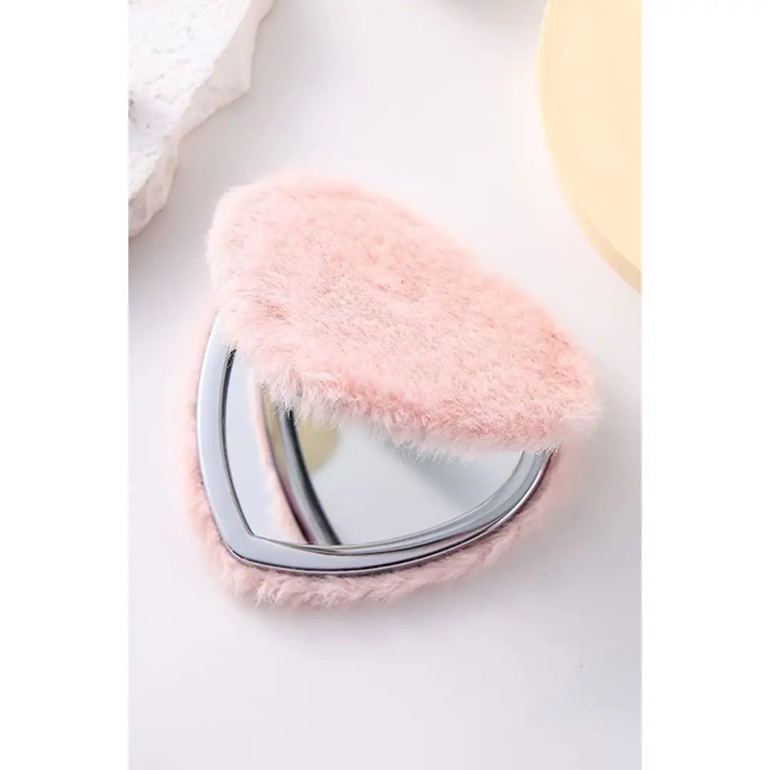 Fuzzy Heart Compact Mirror