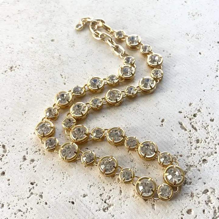 Crystal Reign Tennis Statement Necklace