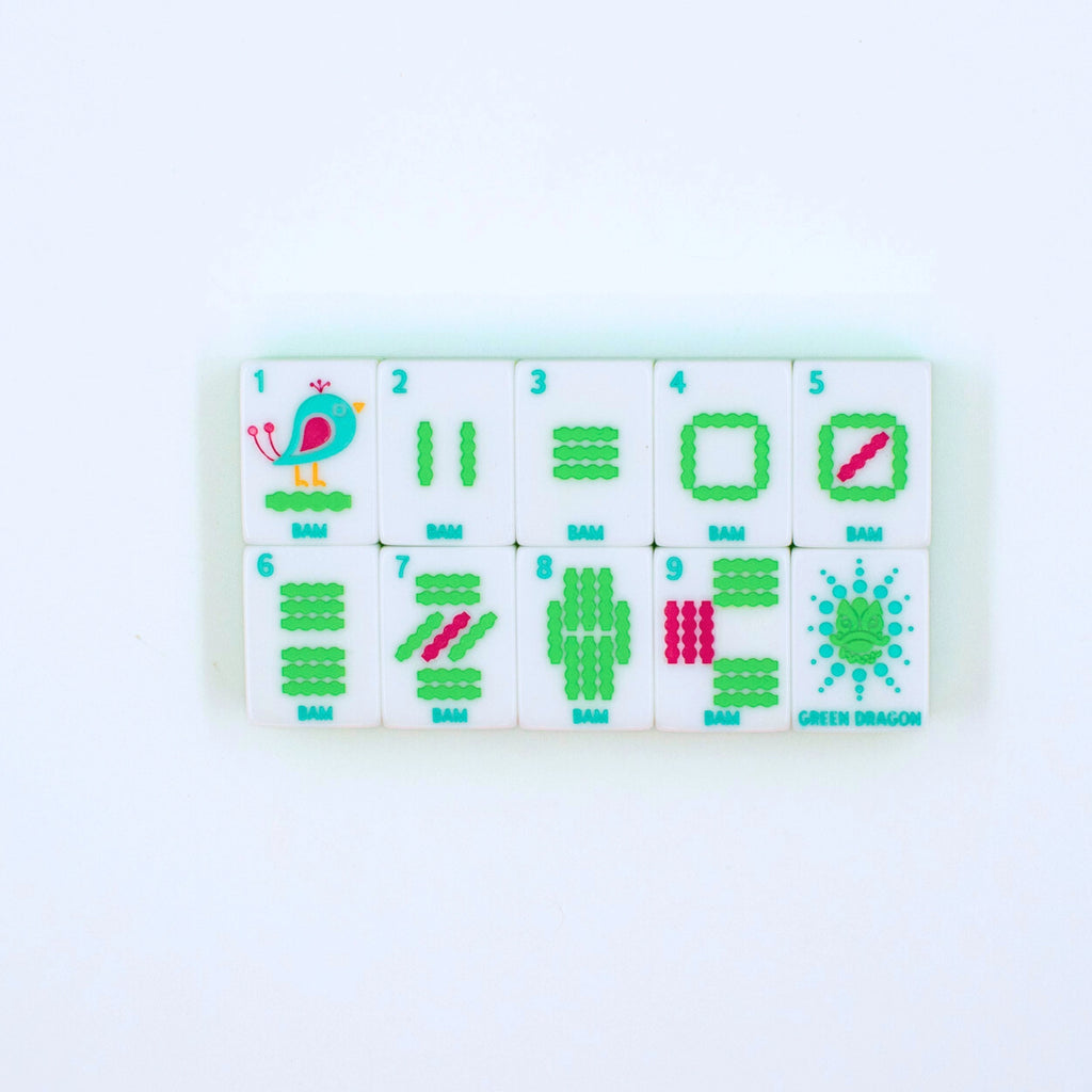 Crystal Confetti Lemon-Lime Mahjong Set