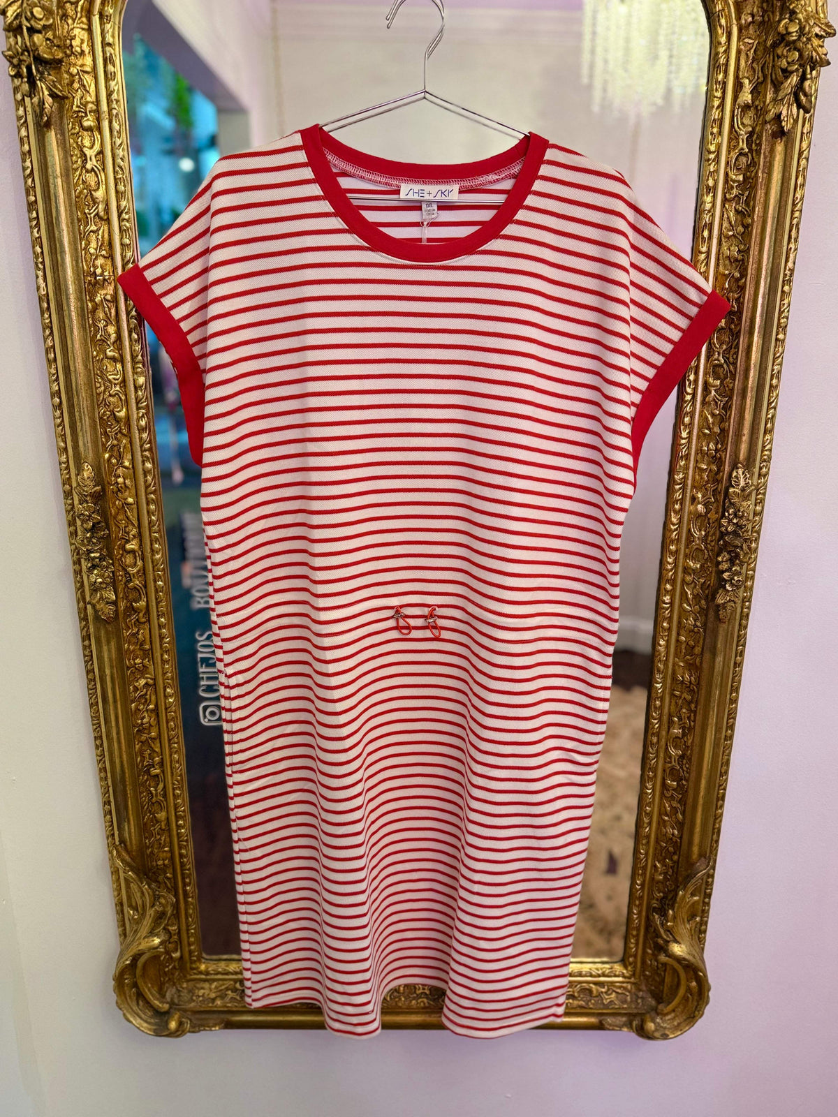 PLUS SIZE | Red Stripe Dress