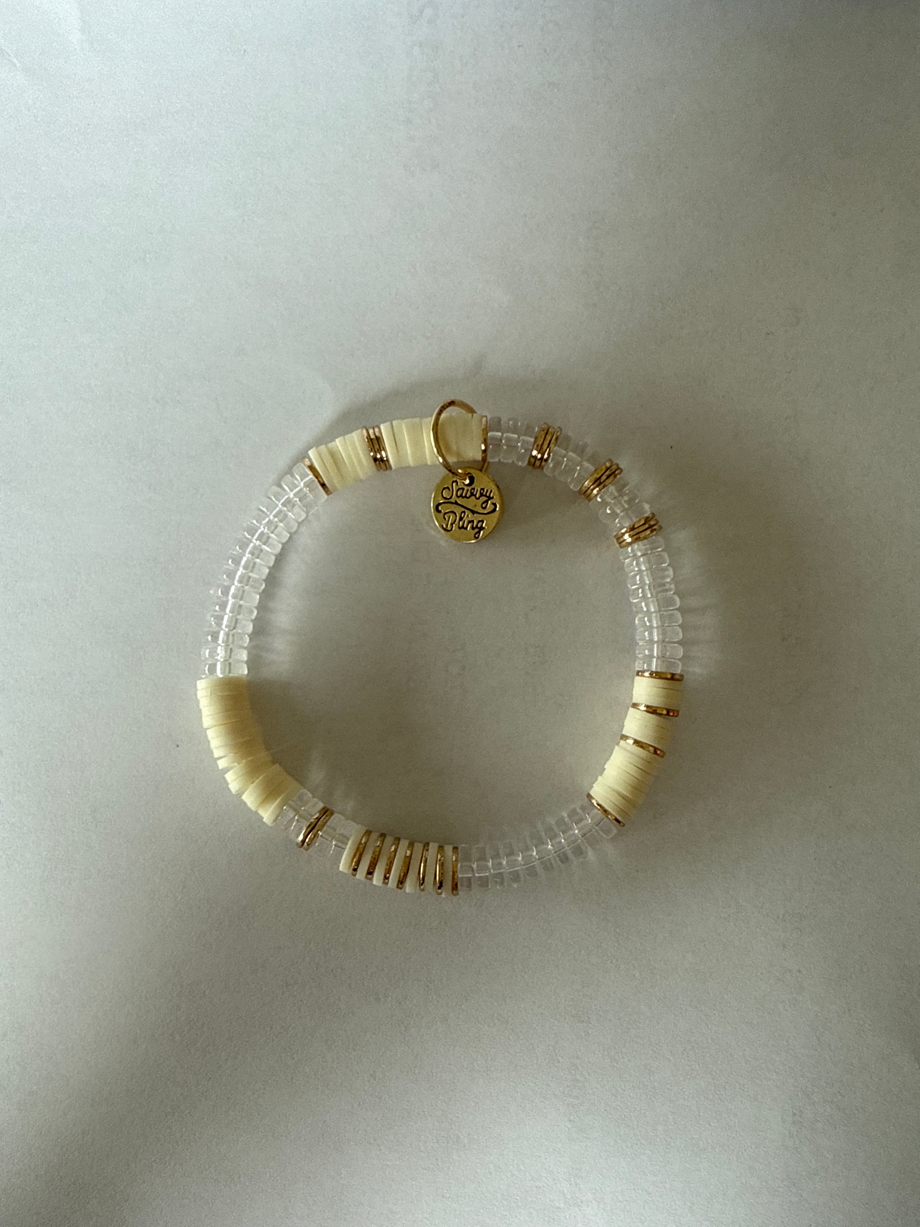 Small Gold Acrylic Bamboo Tube Bracelet