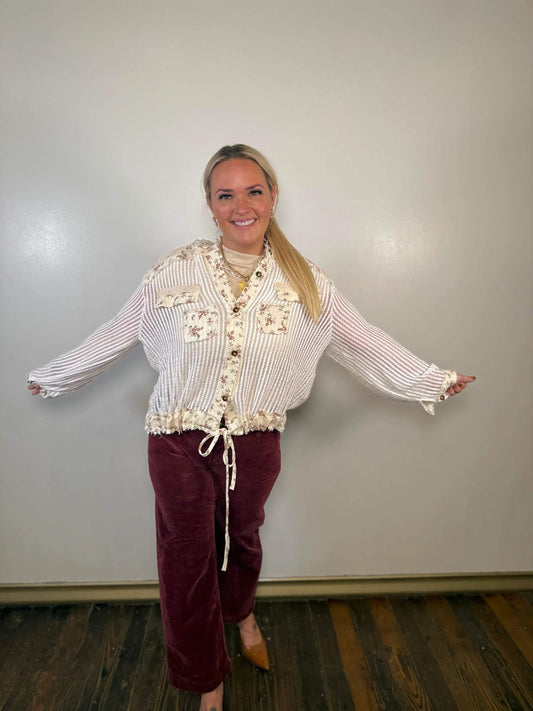 Tummy Control Mid Rise Ankle Straight Corduroy Pants | Risen Jeans | PLUS SIZE AVAILABLE