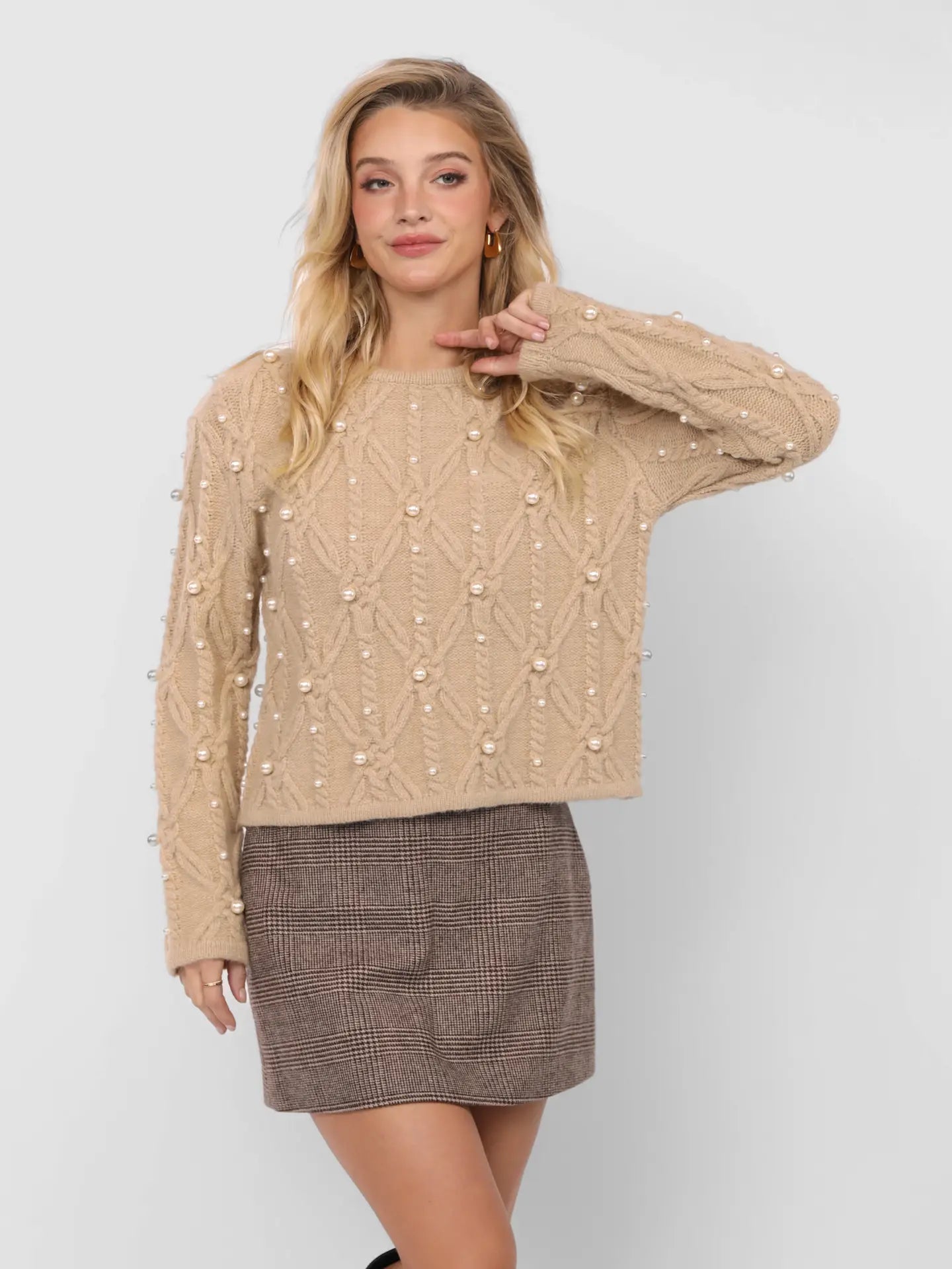 Darla Pearl Embellished Sweater