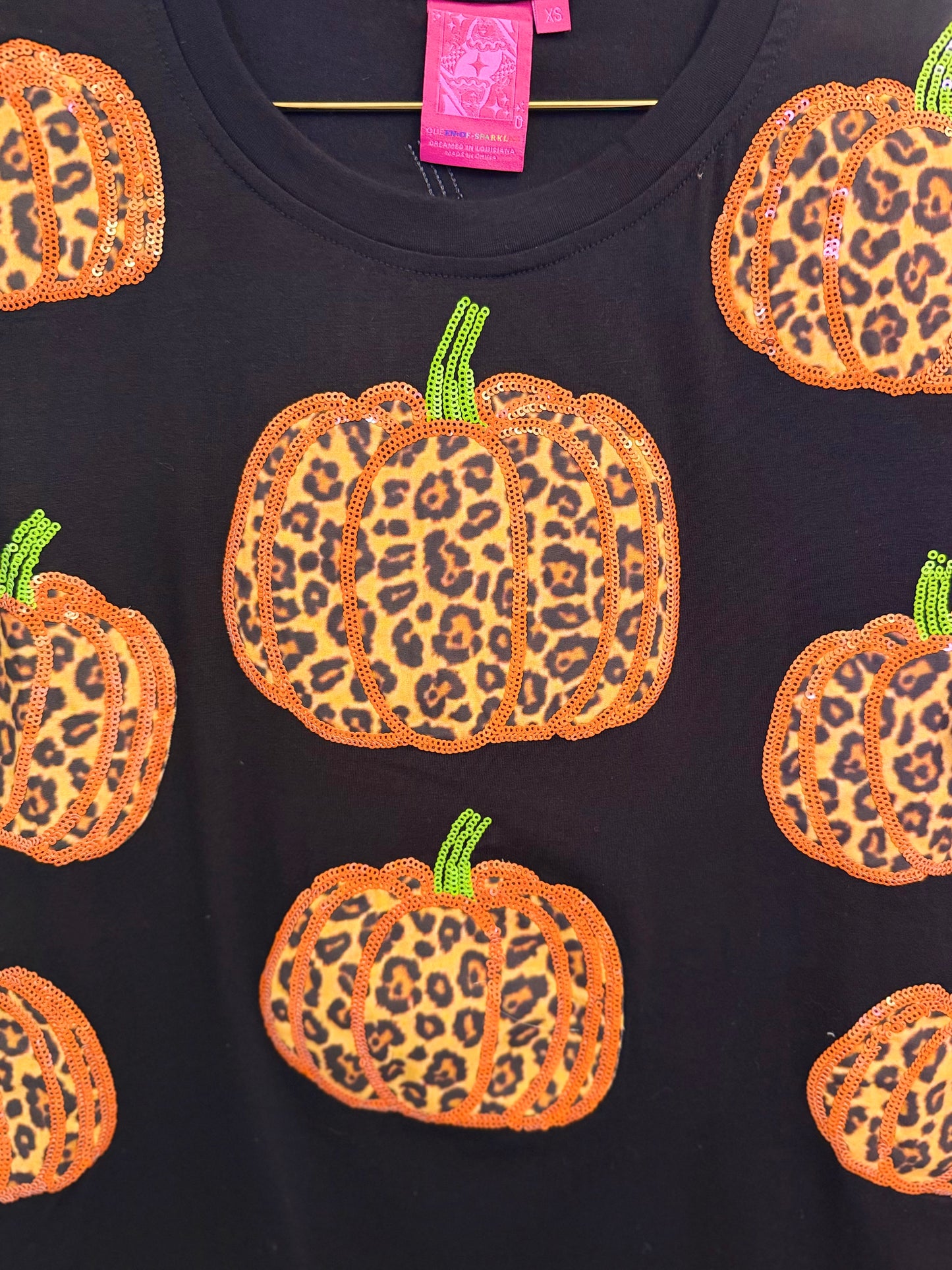 Black Leopard Pumpkin Tee | Queen of Sparkles