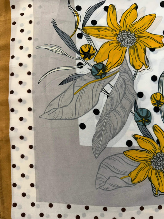 Floral Polka Dot Pattern Scarf