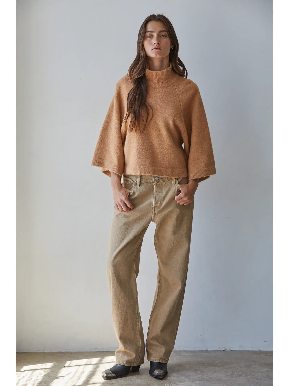 Turtleneck Boxy Knit Sweater