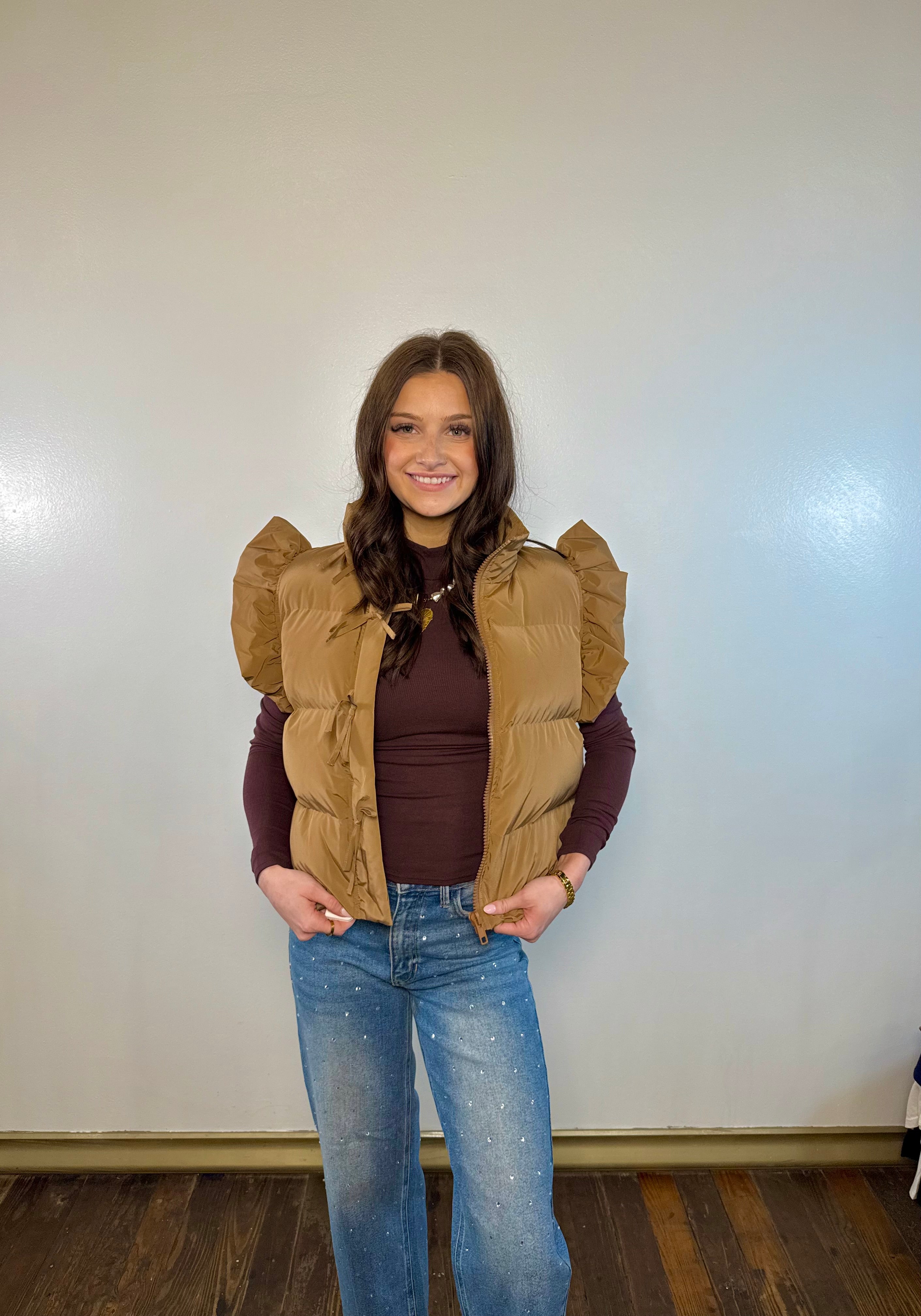 Thistleyn Front Bow Puffer Vest