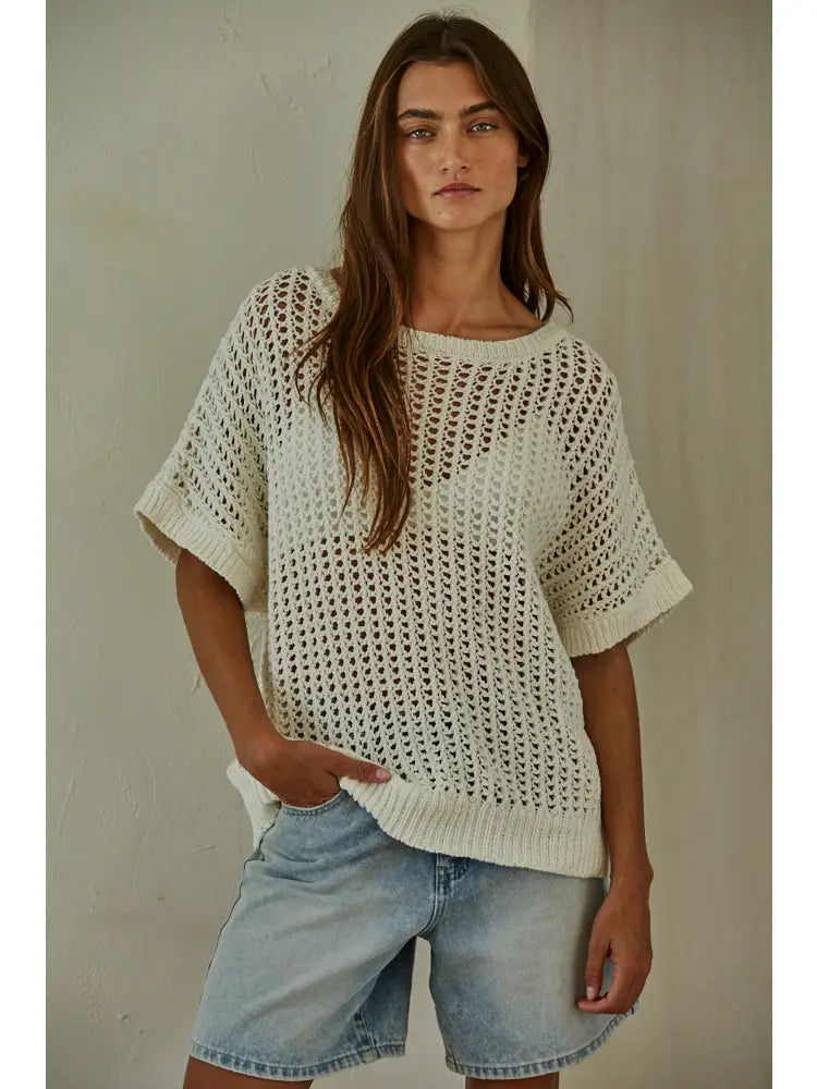 Amelia Fishnet Pullover Top