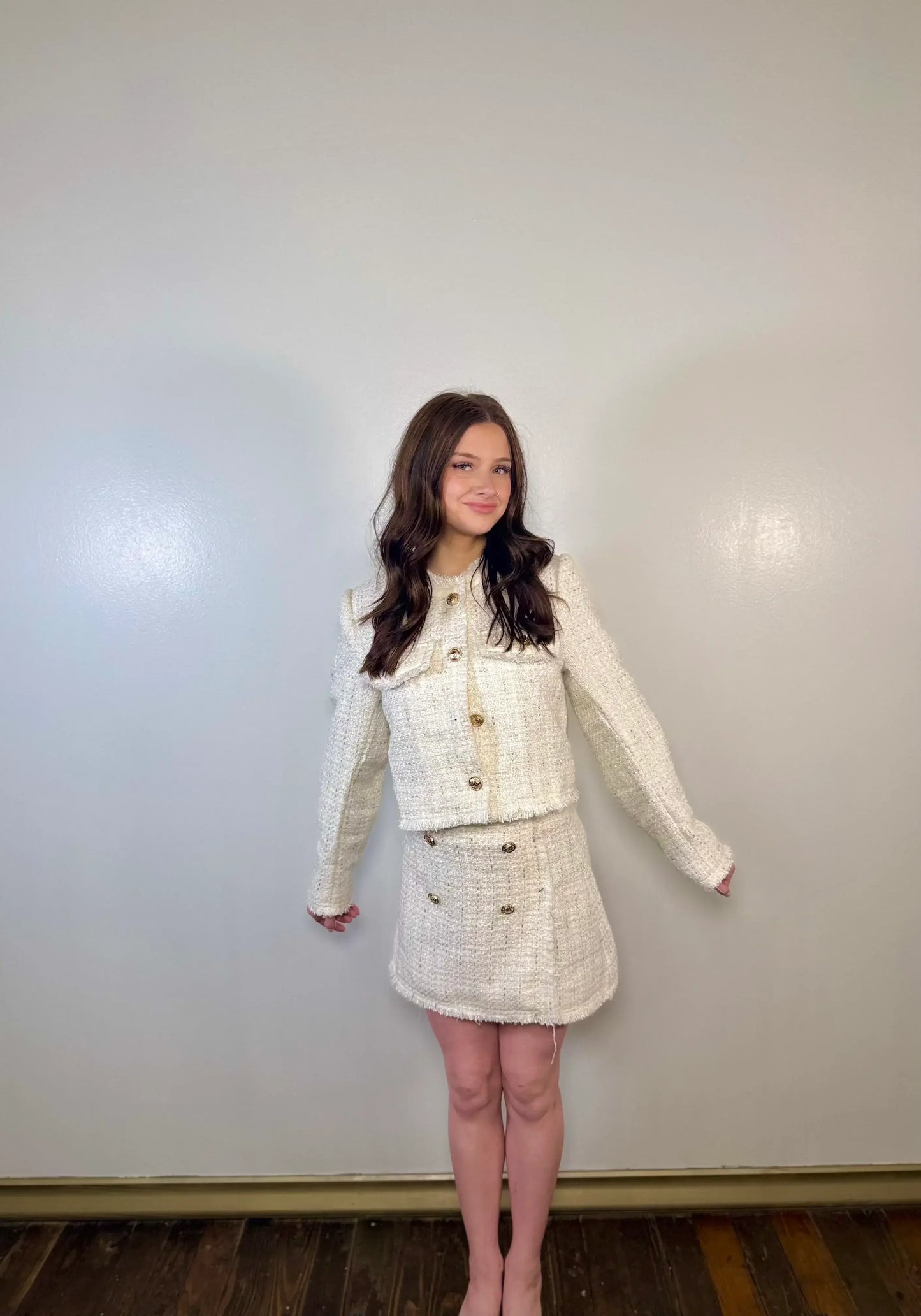 Hearth & Hall Textured Tweed Jacket Set