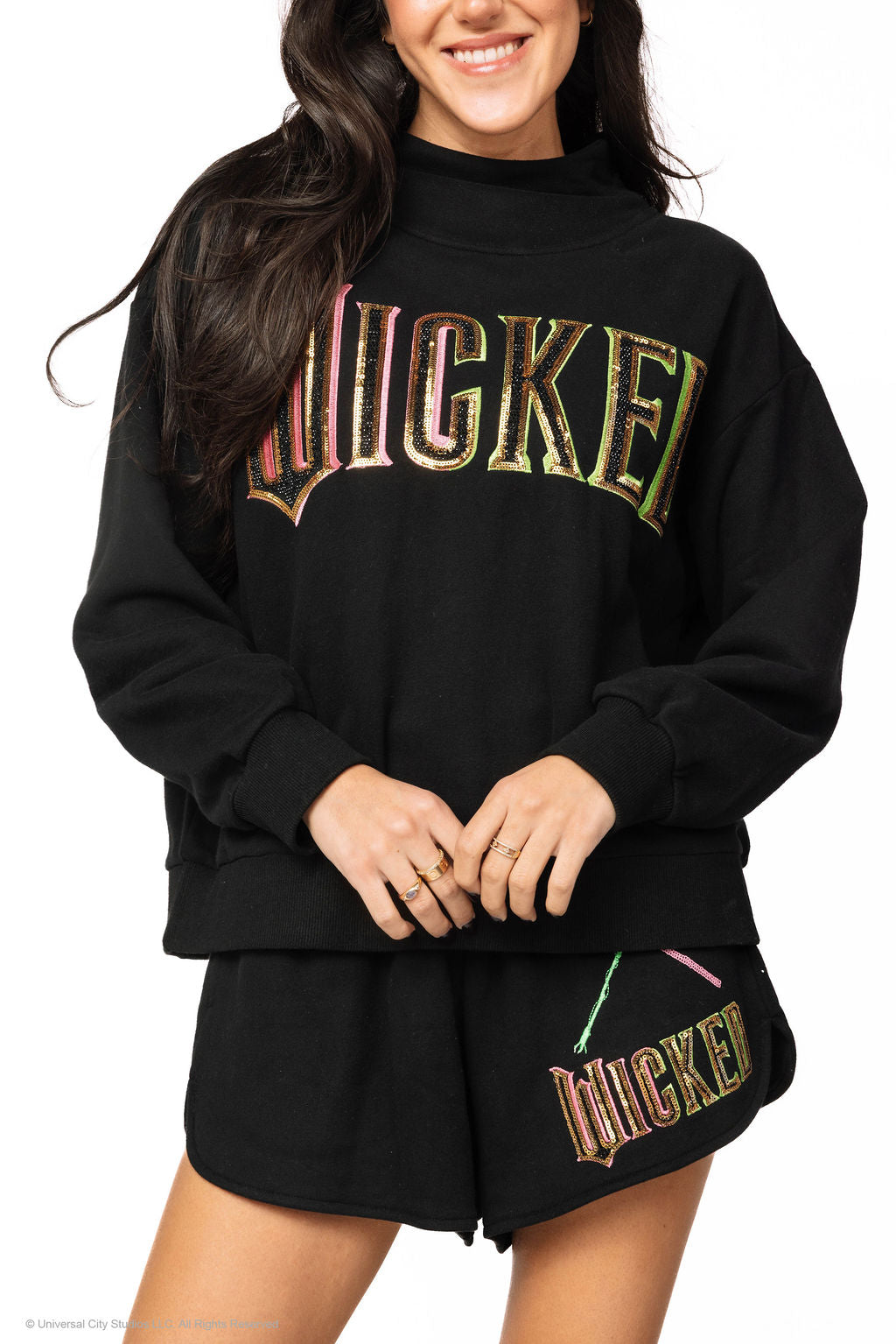 Licensed Black 'Wicked' Logo Sweatshirt | Queen of Sparkles