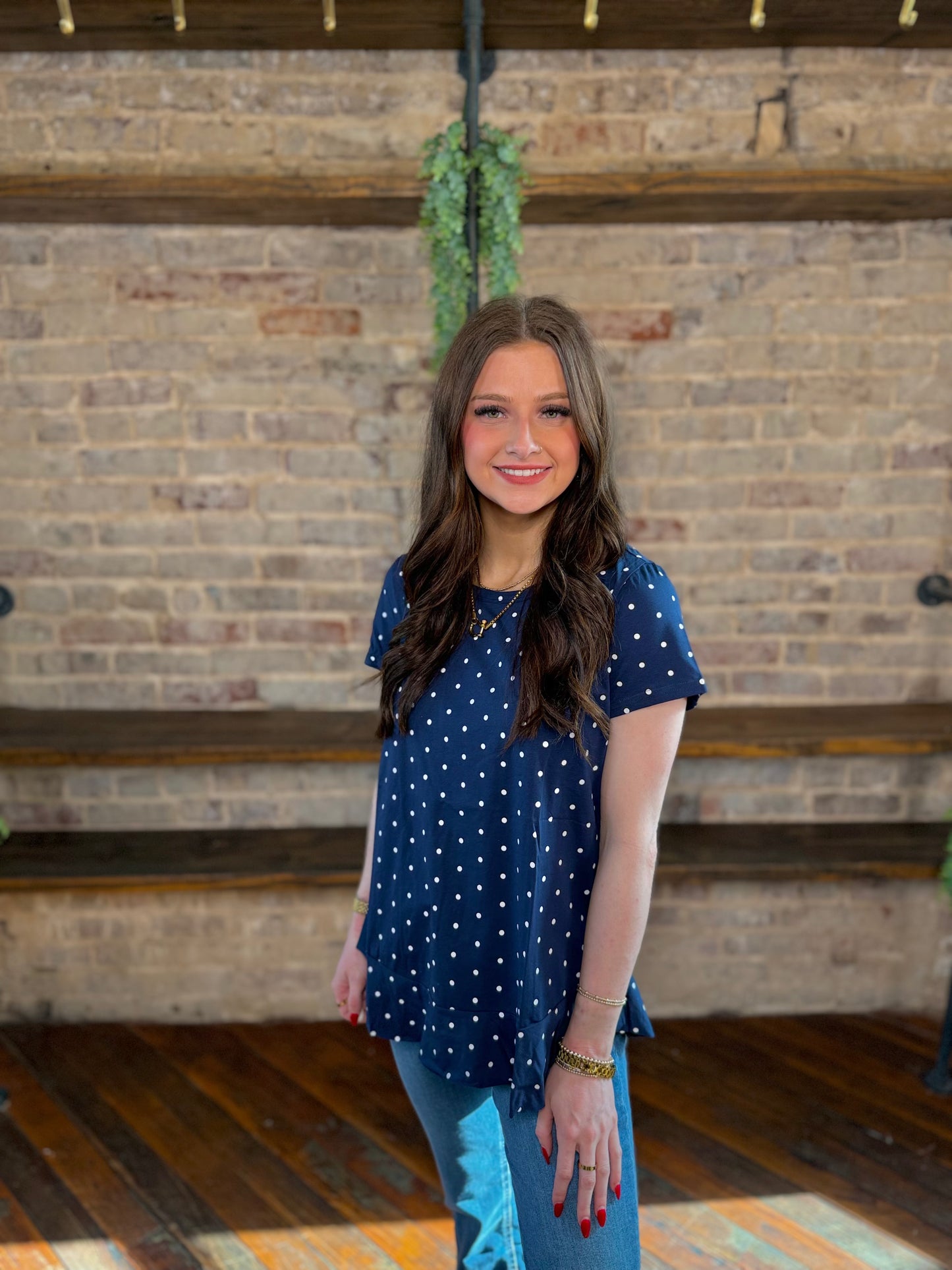 Oaklee Polka Dot Flare Tee