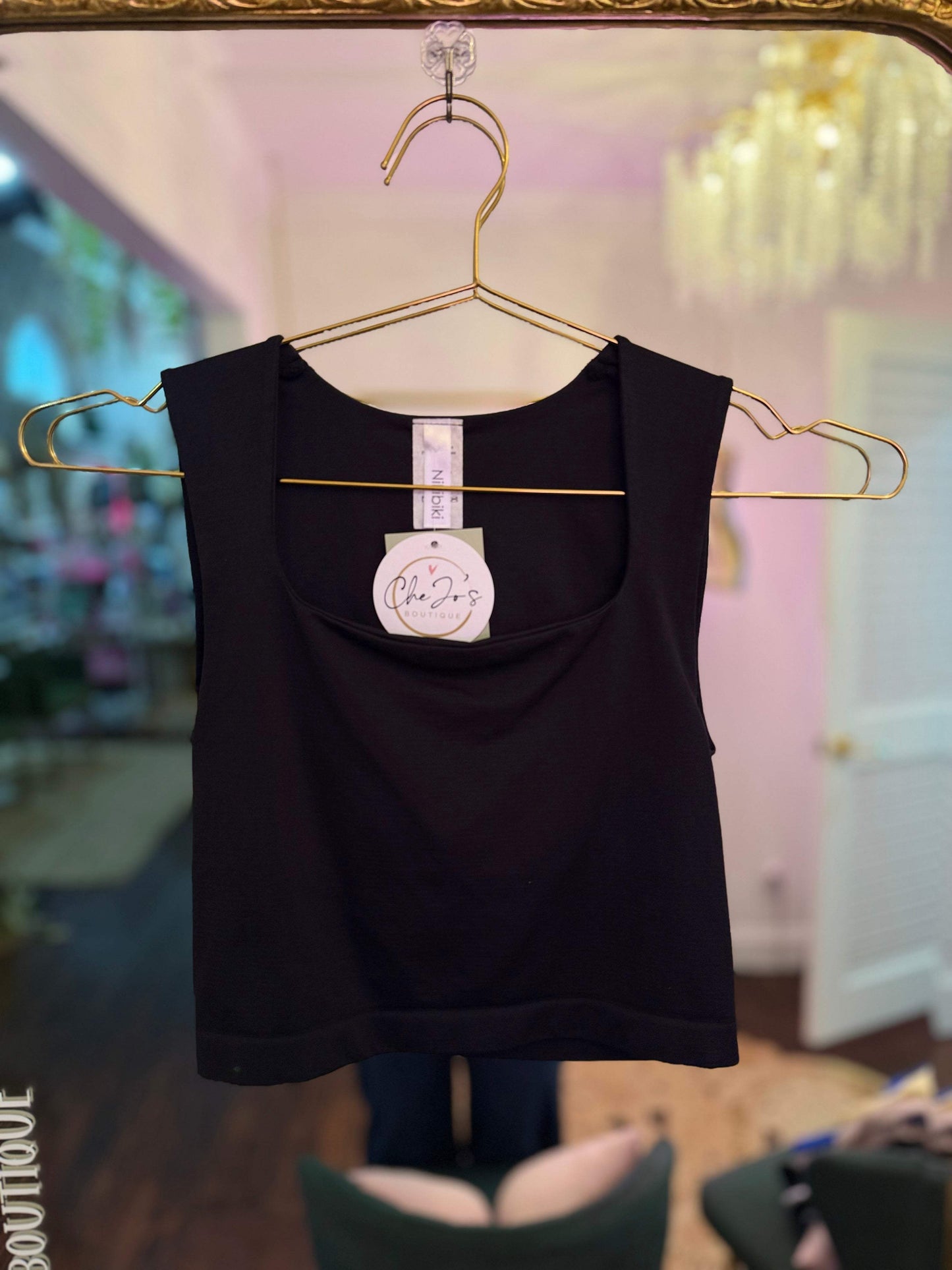 Kourtney Clean Line Square Neck Tank Top - O/S