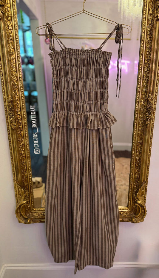 Sunday Stripe Smocked Wide-Leg Set