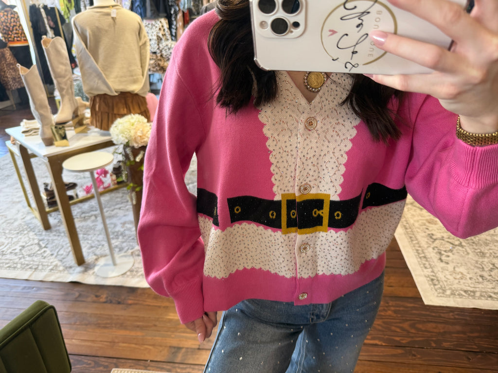 Pink Santa's Coat Cardigan | Queen of Sparkles