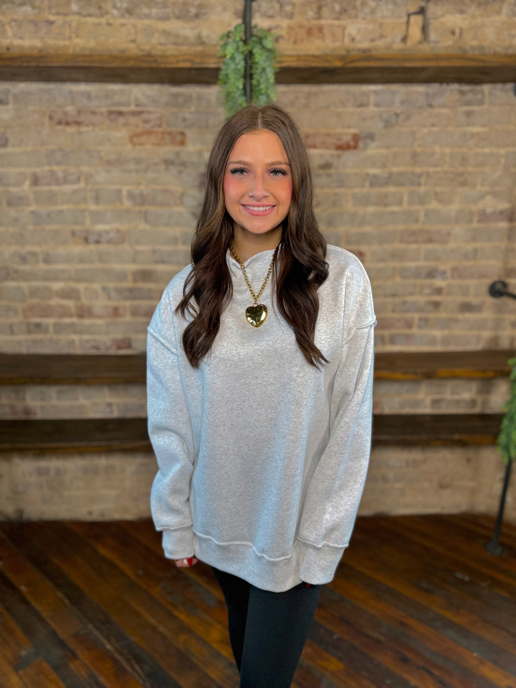 Oversized Mock Neck Sweatshirt