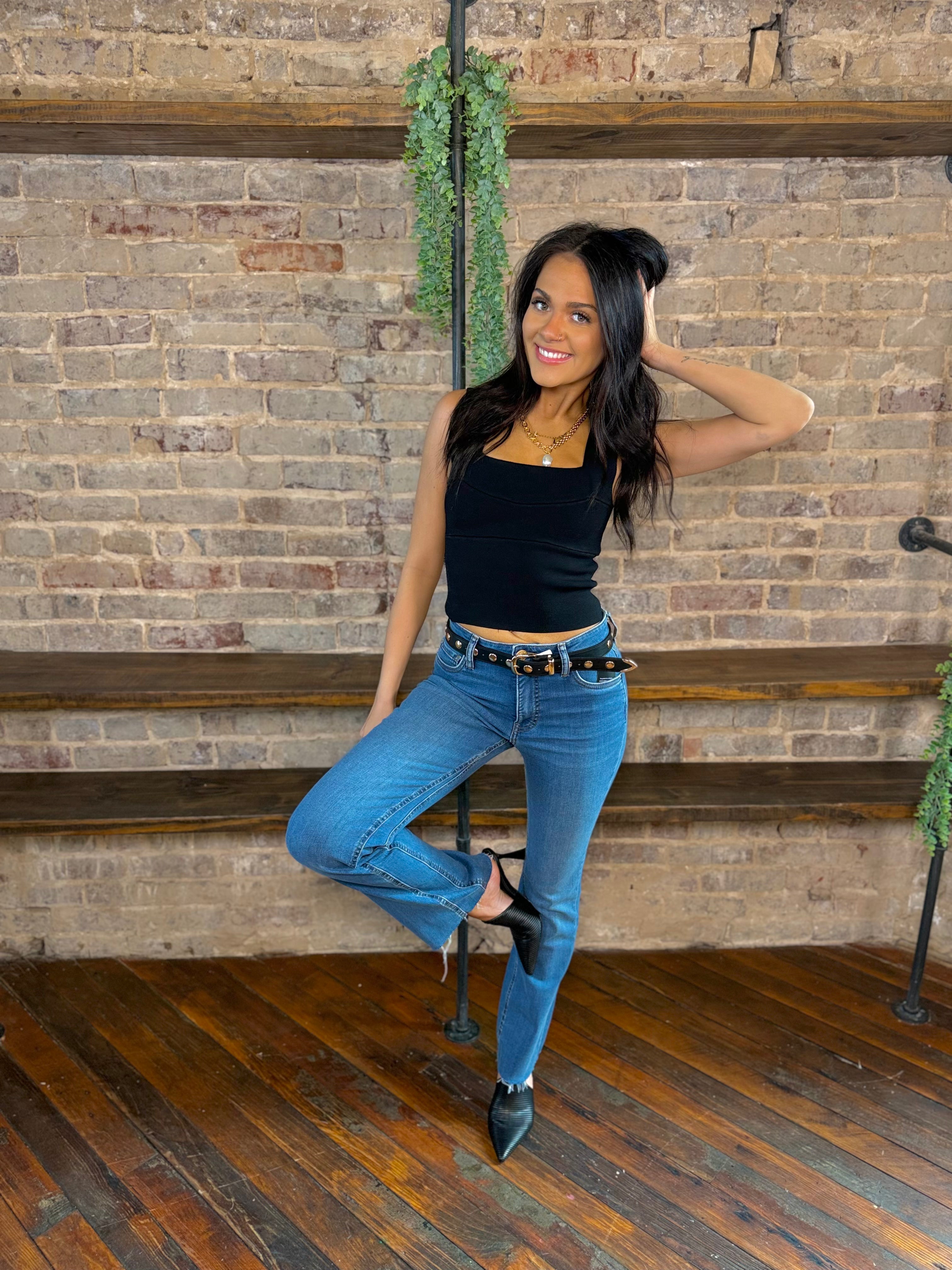 Wide Strap Knit Brami Tank Top