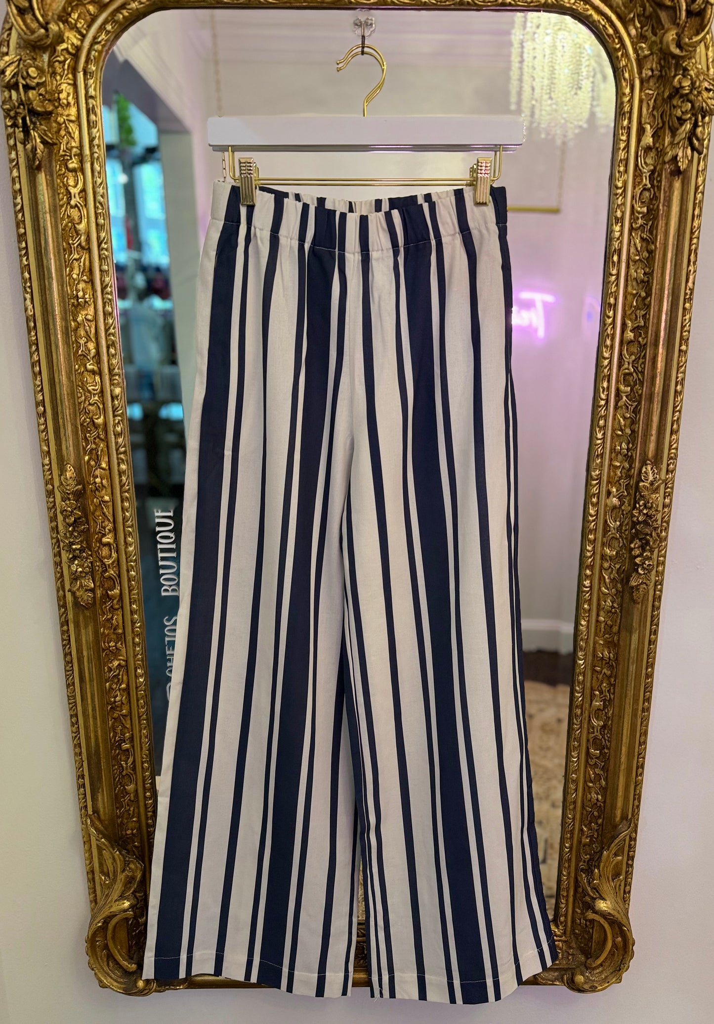Navy Days Striped Linen Tube Top Set