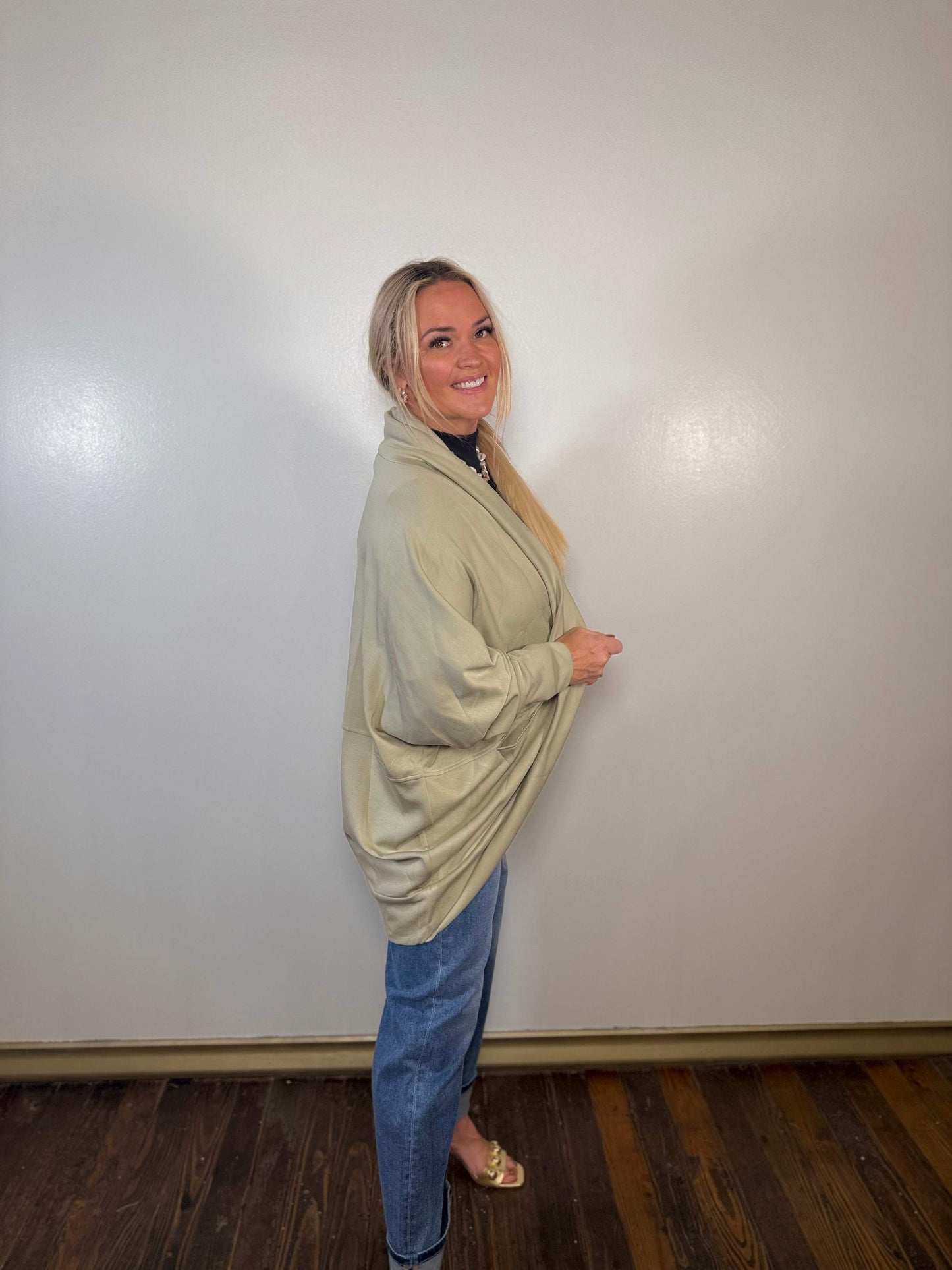 Noemie Scuba Dolman Shawl Cardigan | PLUS SIZE AVAILABLE