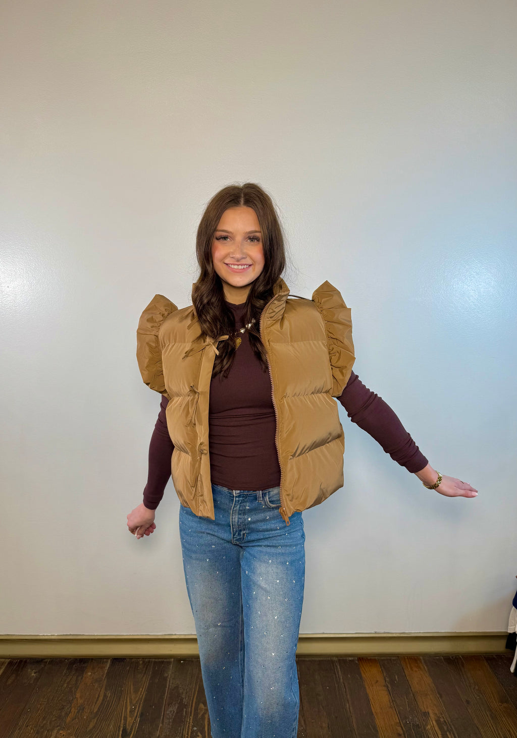 Thistleyn Front Bow Puffer Vest