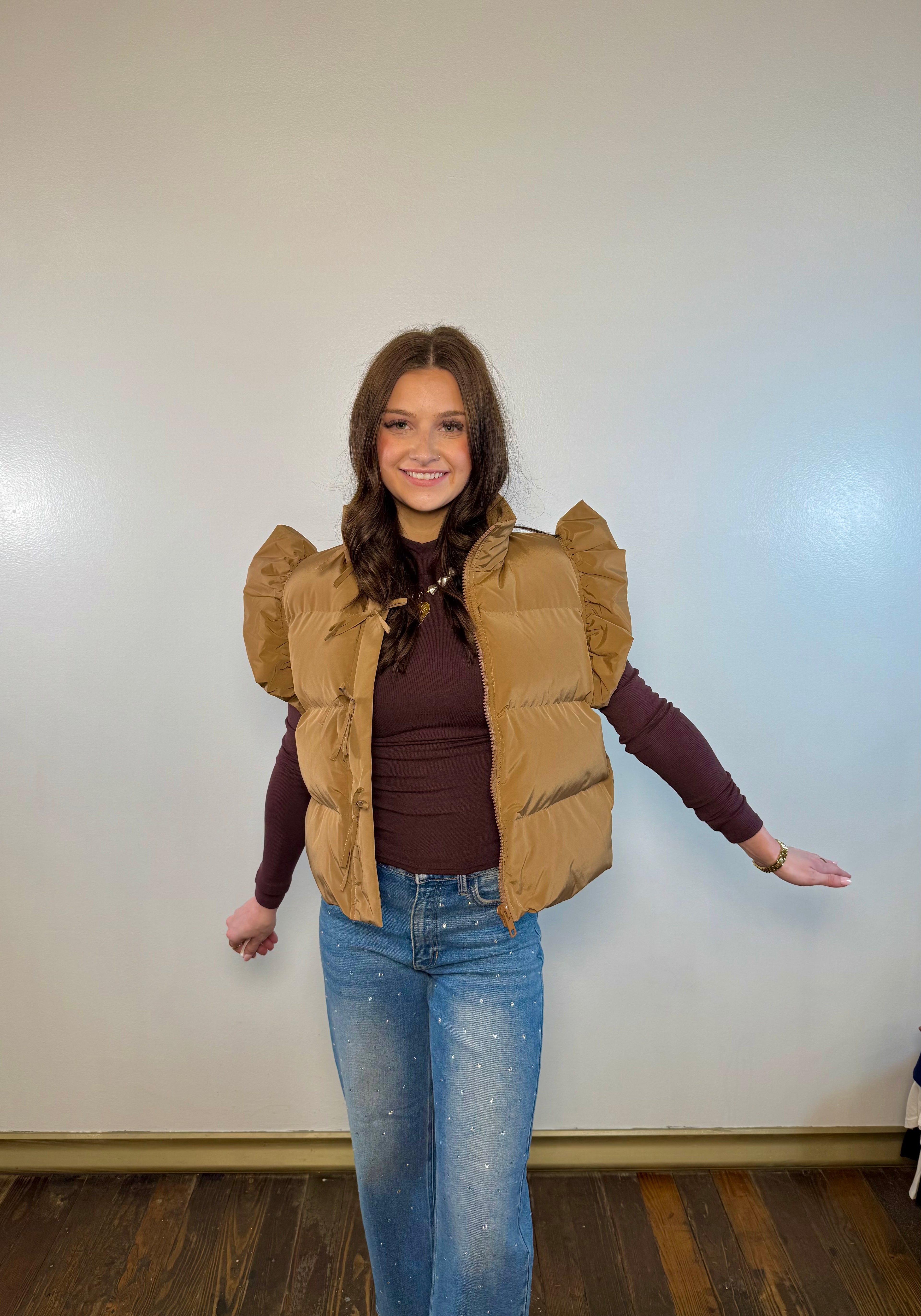 Thistleyn Front Bow Puffer Vest