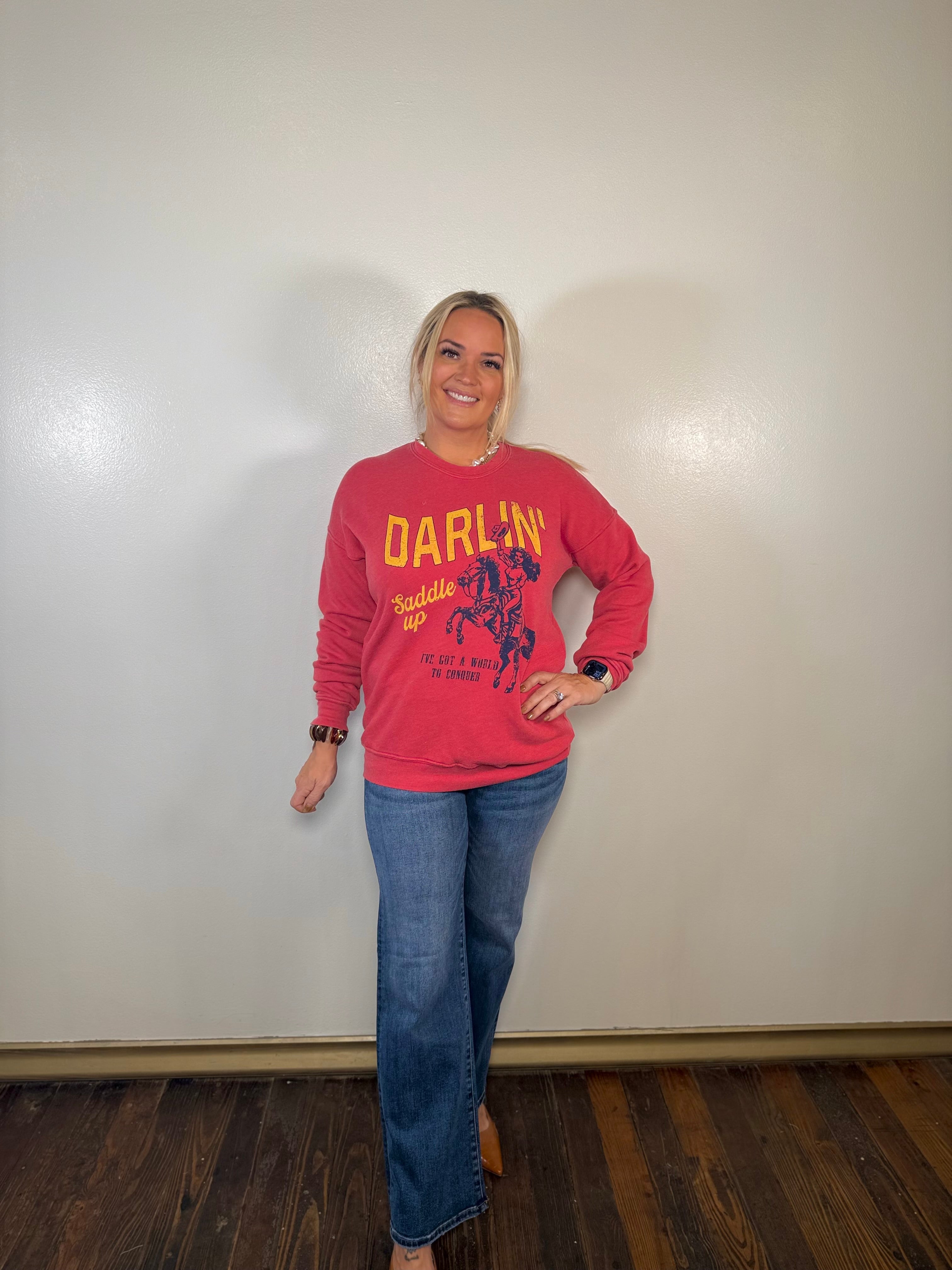 'Darlin Saddle Up' Graphic Sweatshirt