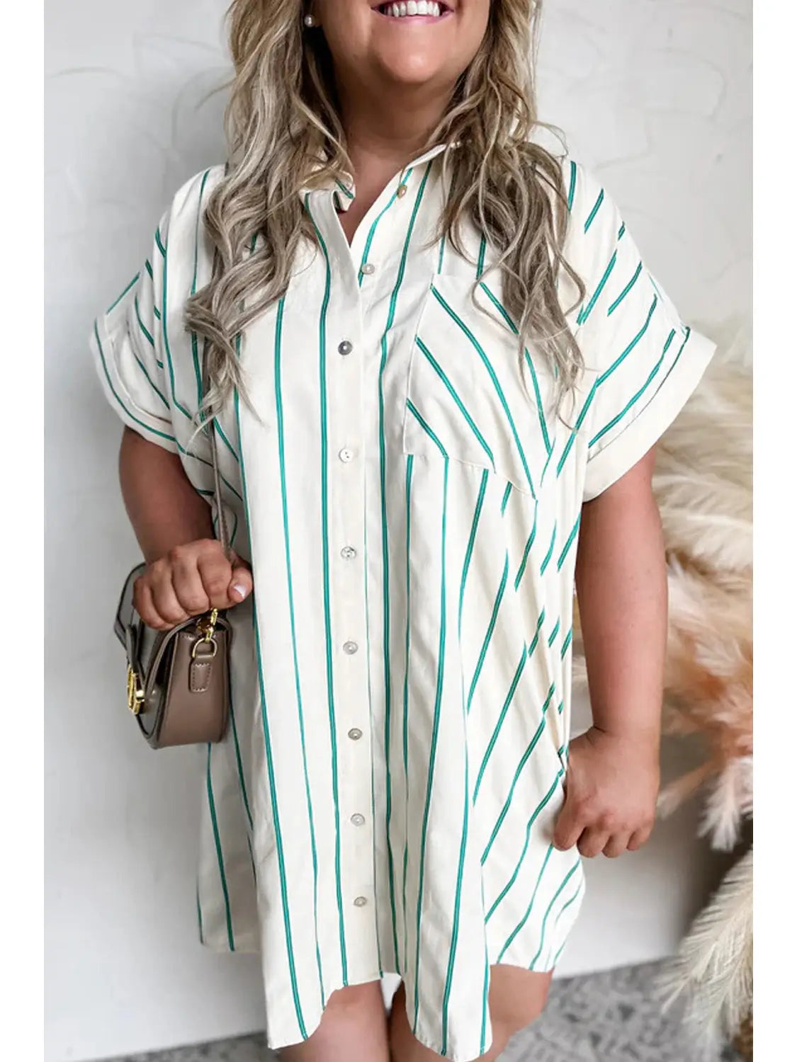 PLUS SIZE | Adeline Striped Mini Dress