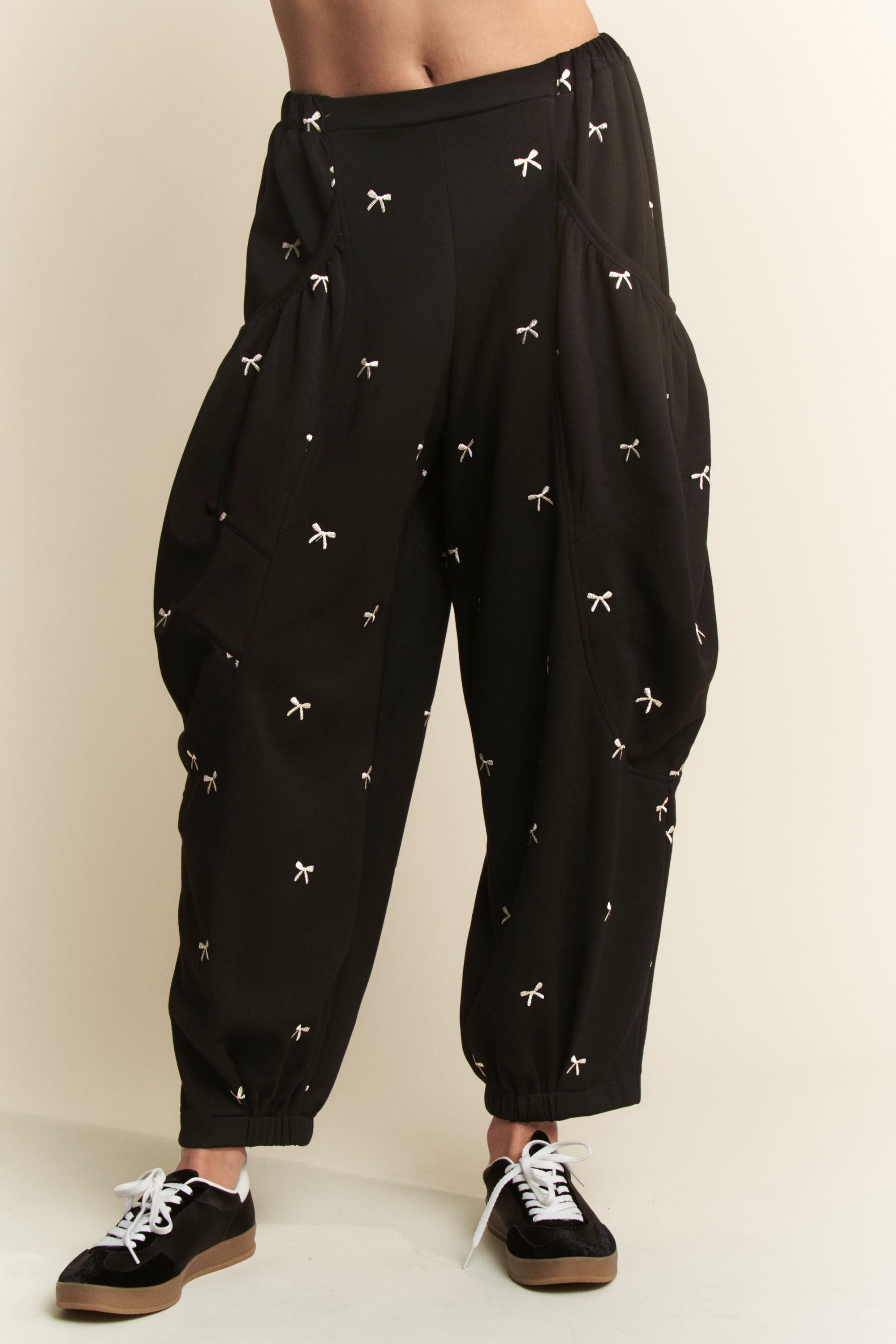 Draped Bow Barrel Joggers