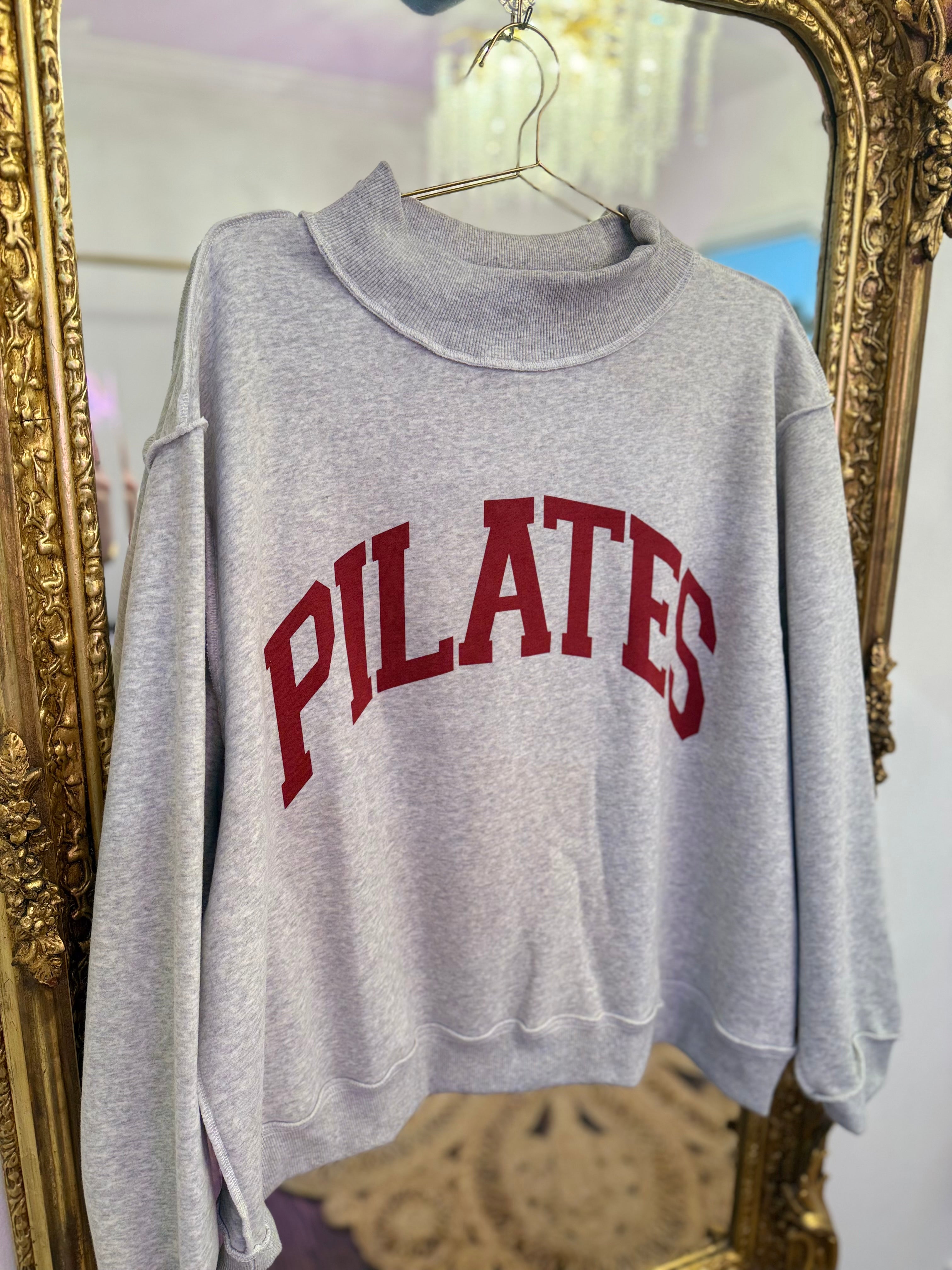 Reversible ‘Pilates & Yoga’ Mock Neck Sweatshirt