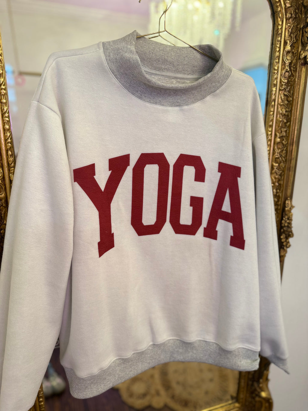 Reversible ‘Pilates & Yoga’ Mock Neck Sweatshirt