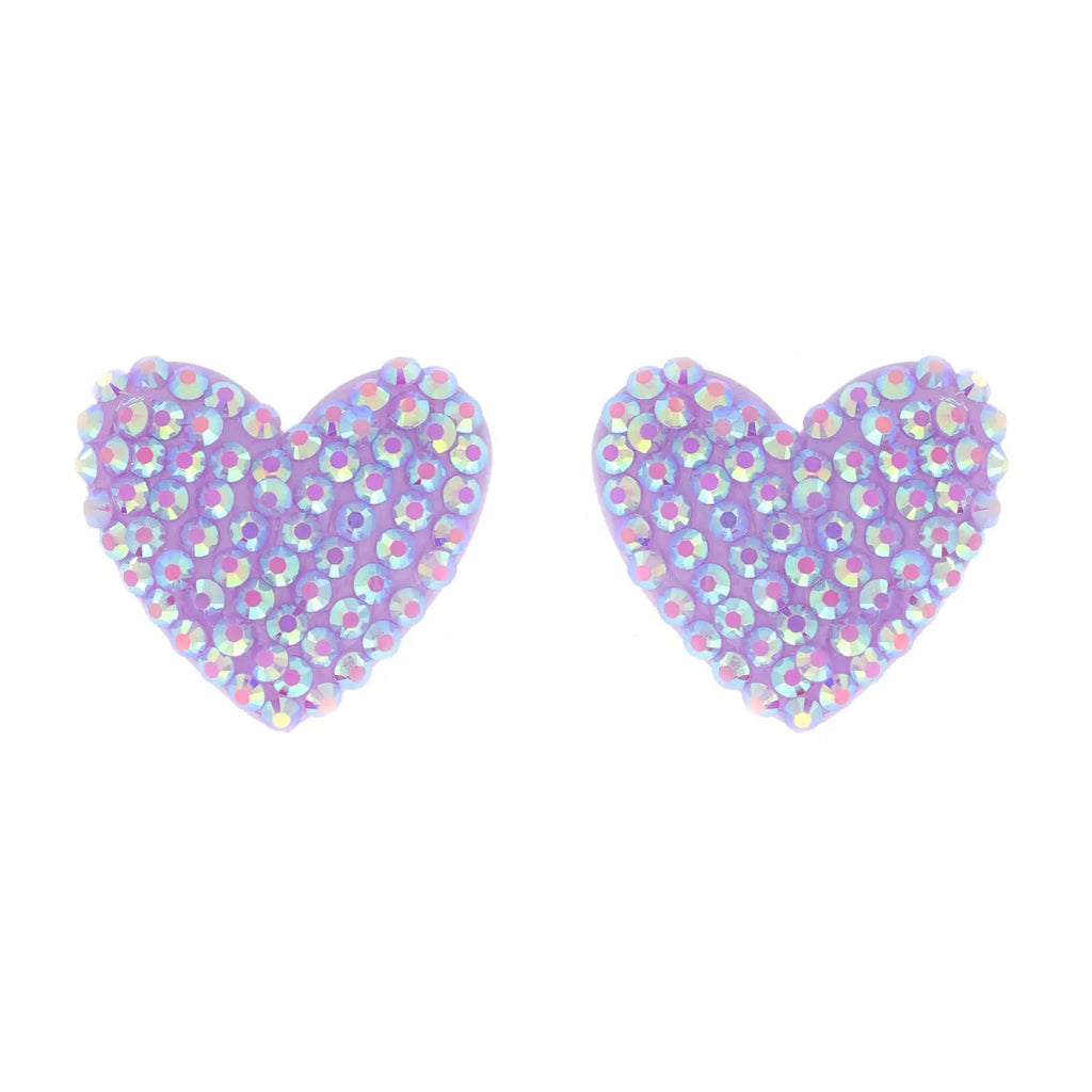 Rhinestone Heart Acrylic Earrings
