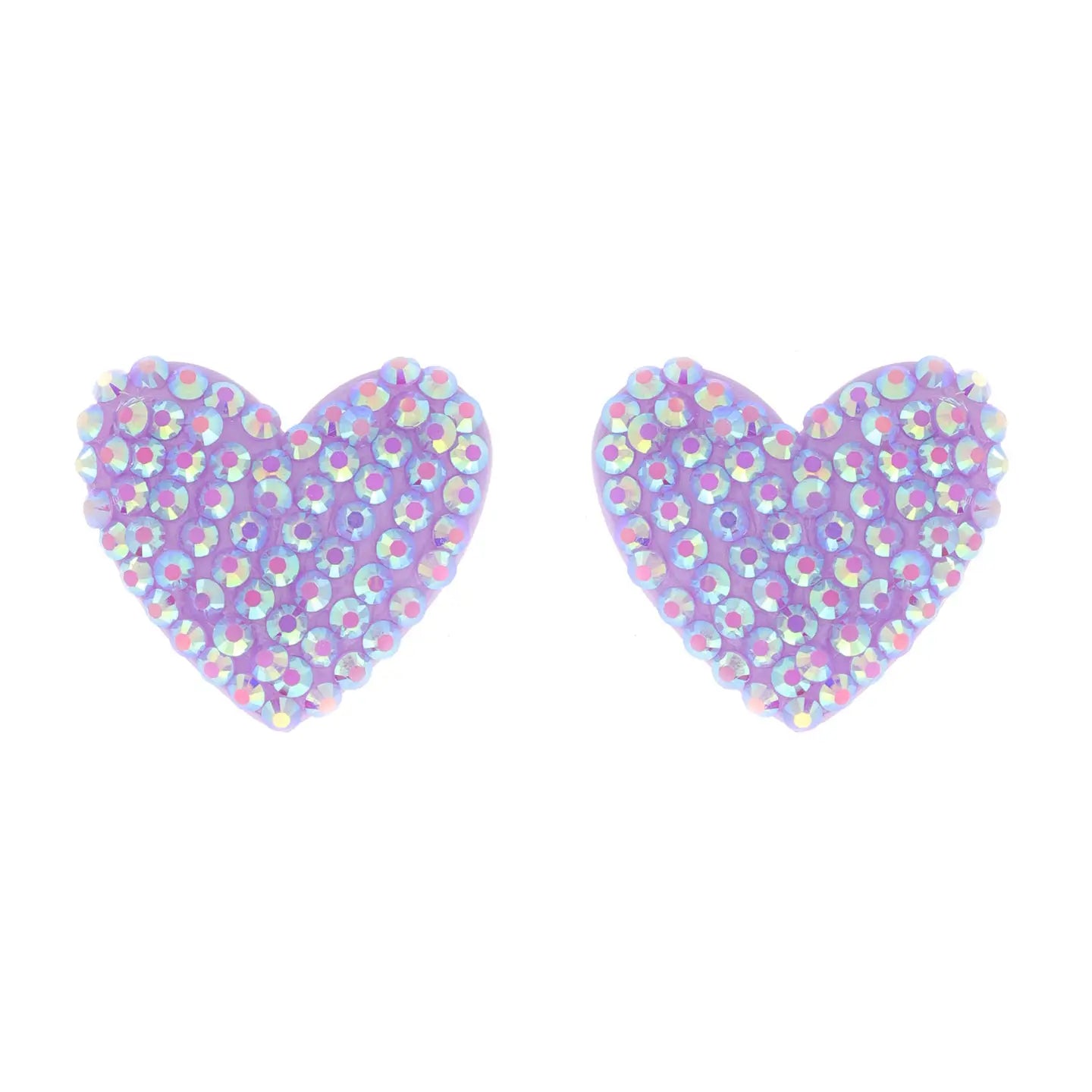 Rhinestone Heart Acrylic Earrings