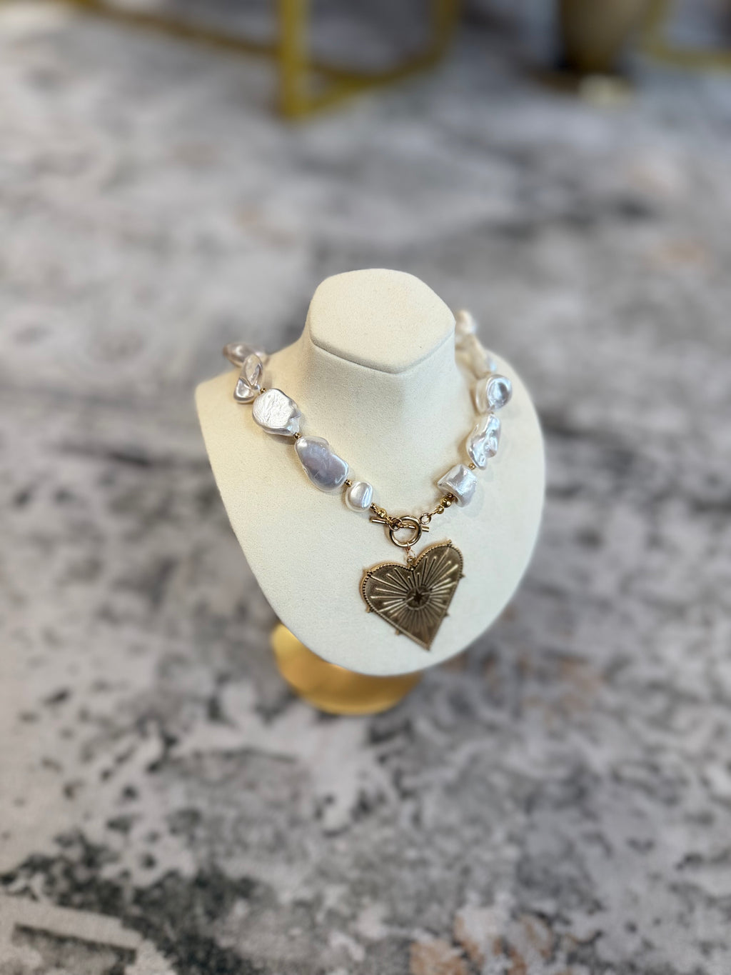 Blaze Pearl Heart Pendant Necklace