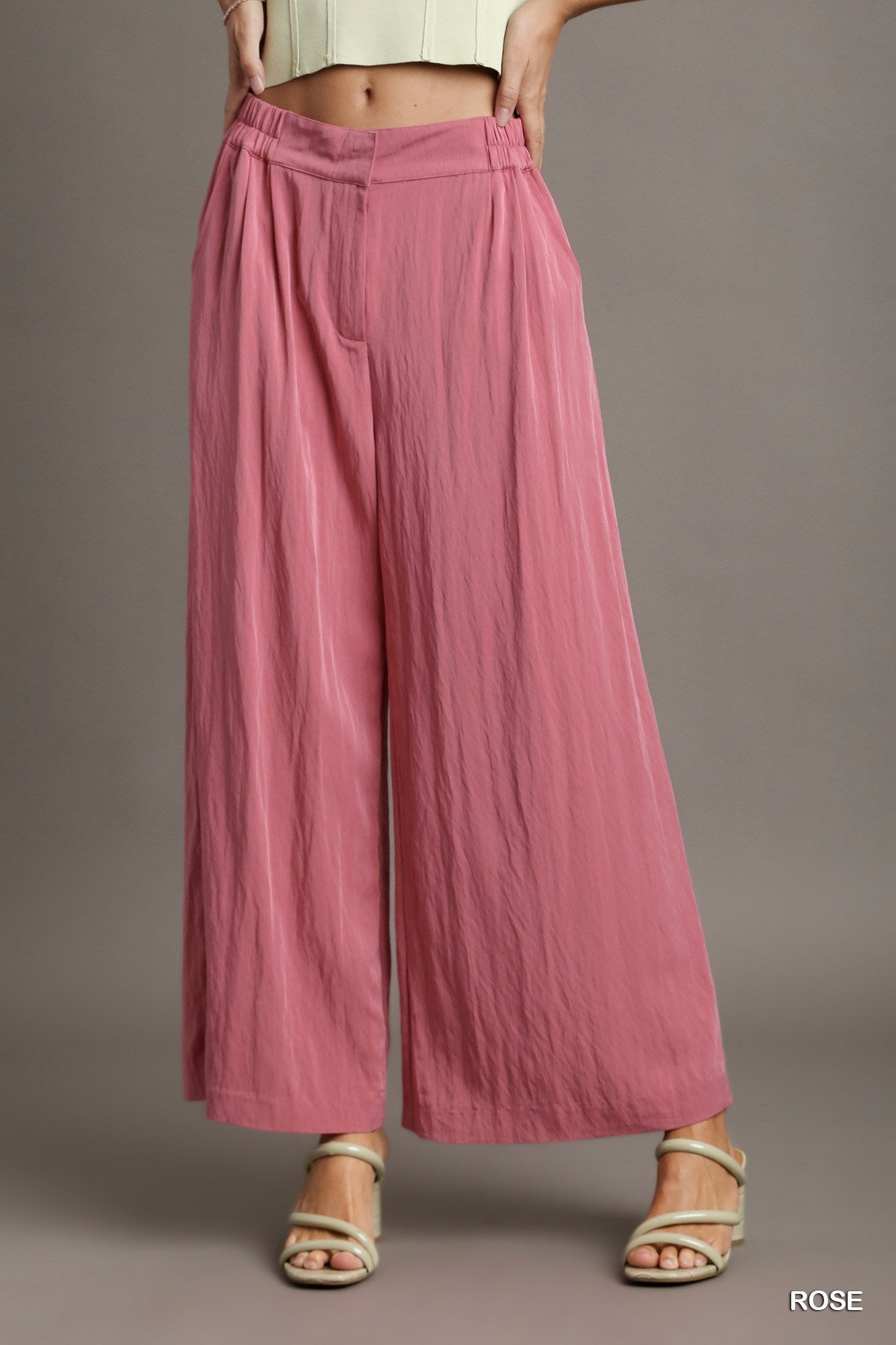 Pleated Wide Leg Trousers