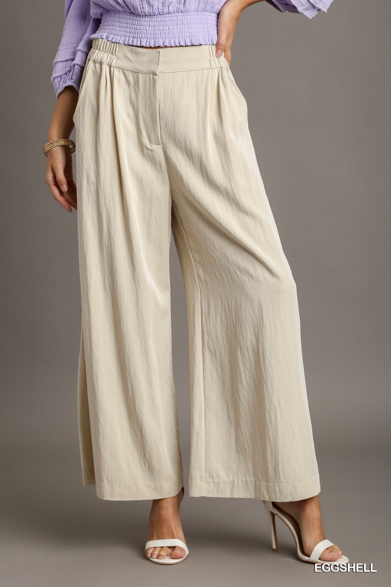Pleated Wide Leg Trousers