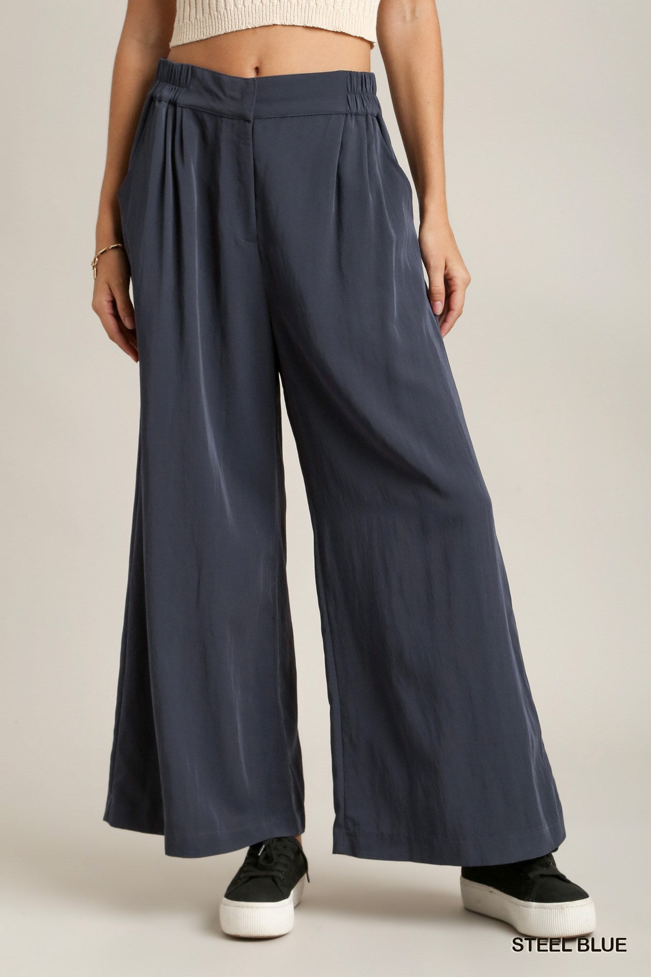 Pleated Wide Leg Trousers