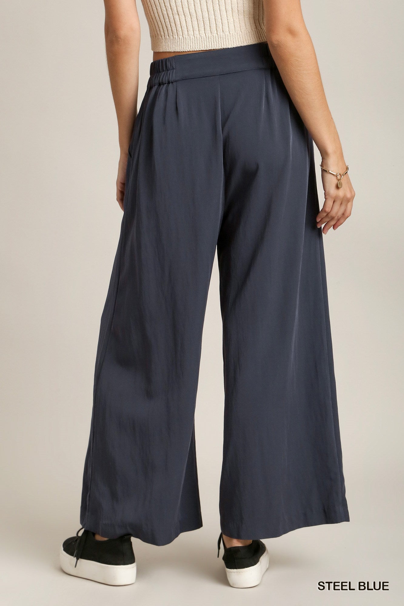 Pleated Wide Leg Trousers