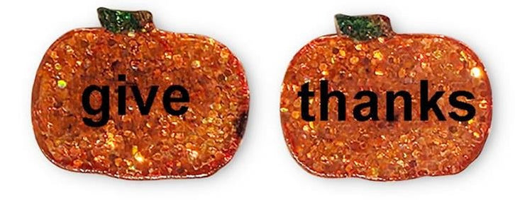 Give Thanks Glitter Stud Earrings