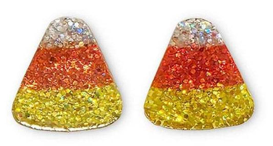 Candy Corn Glitter Stud Earrings