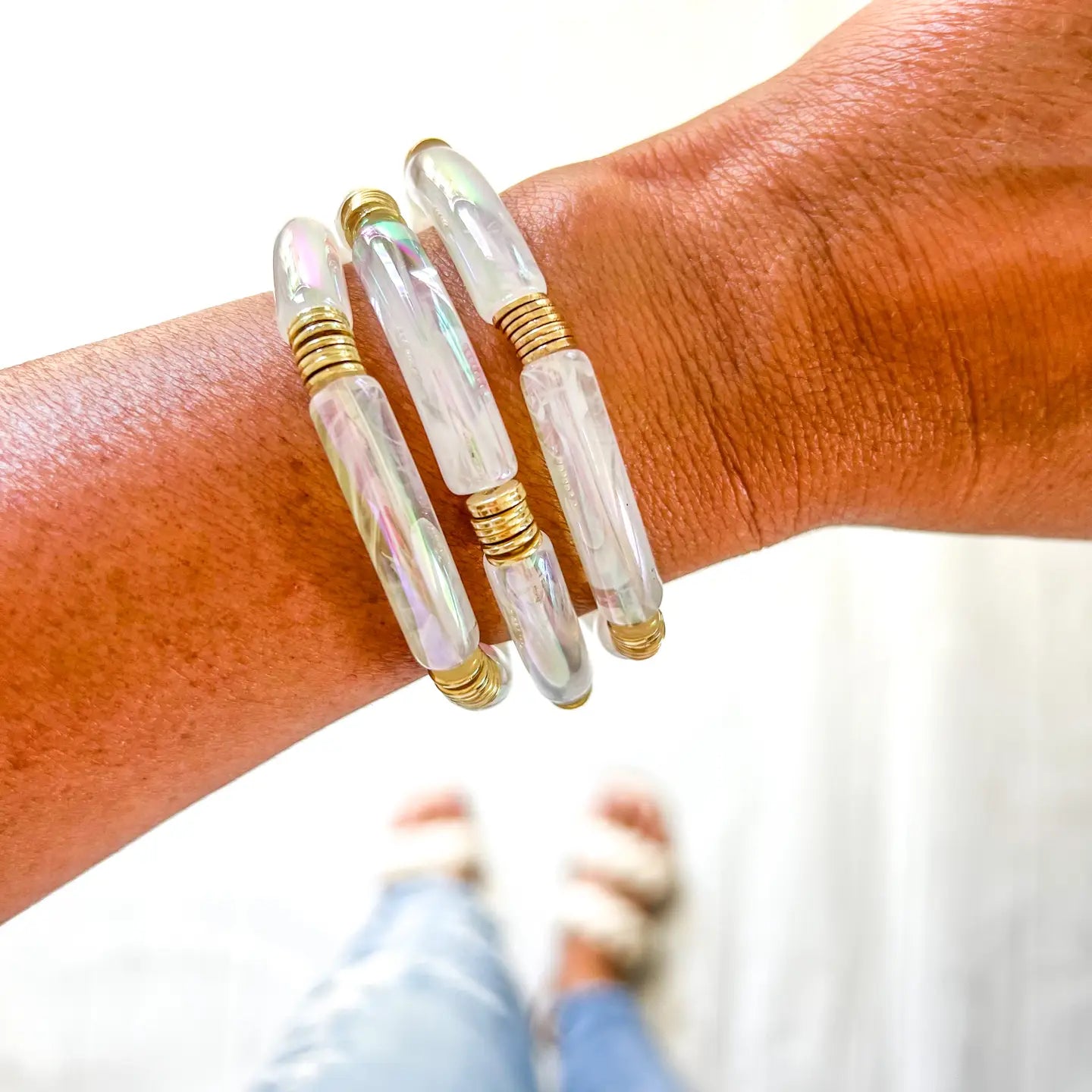 Metallic Radiance Tube Bracelet