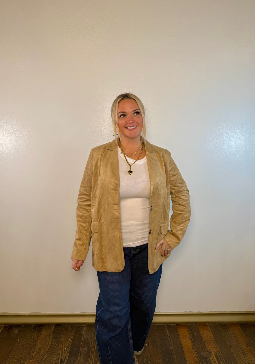 Lydia Suede Taupe Blazer