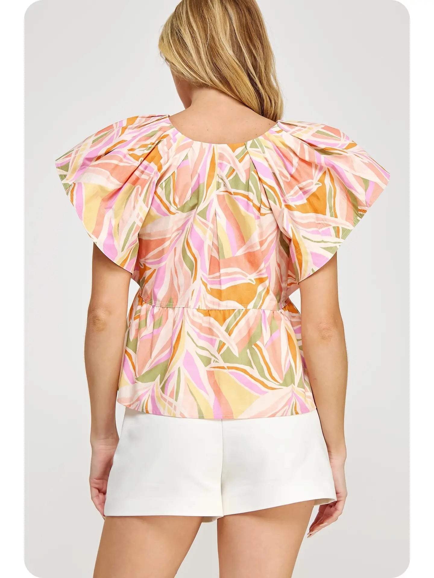 Tropical Statement Poplin Top