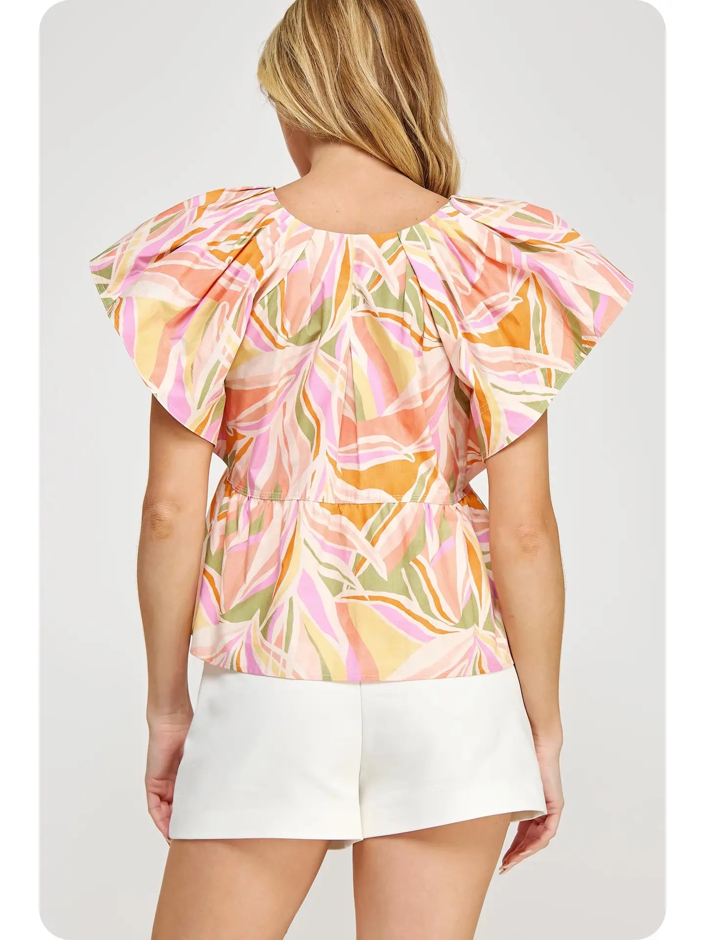 Tropical Statement Poplin Top