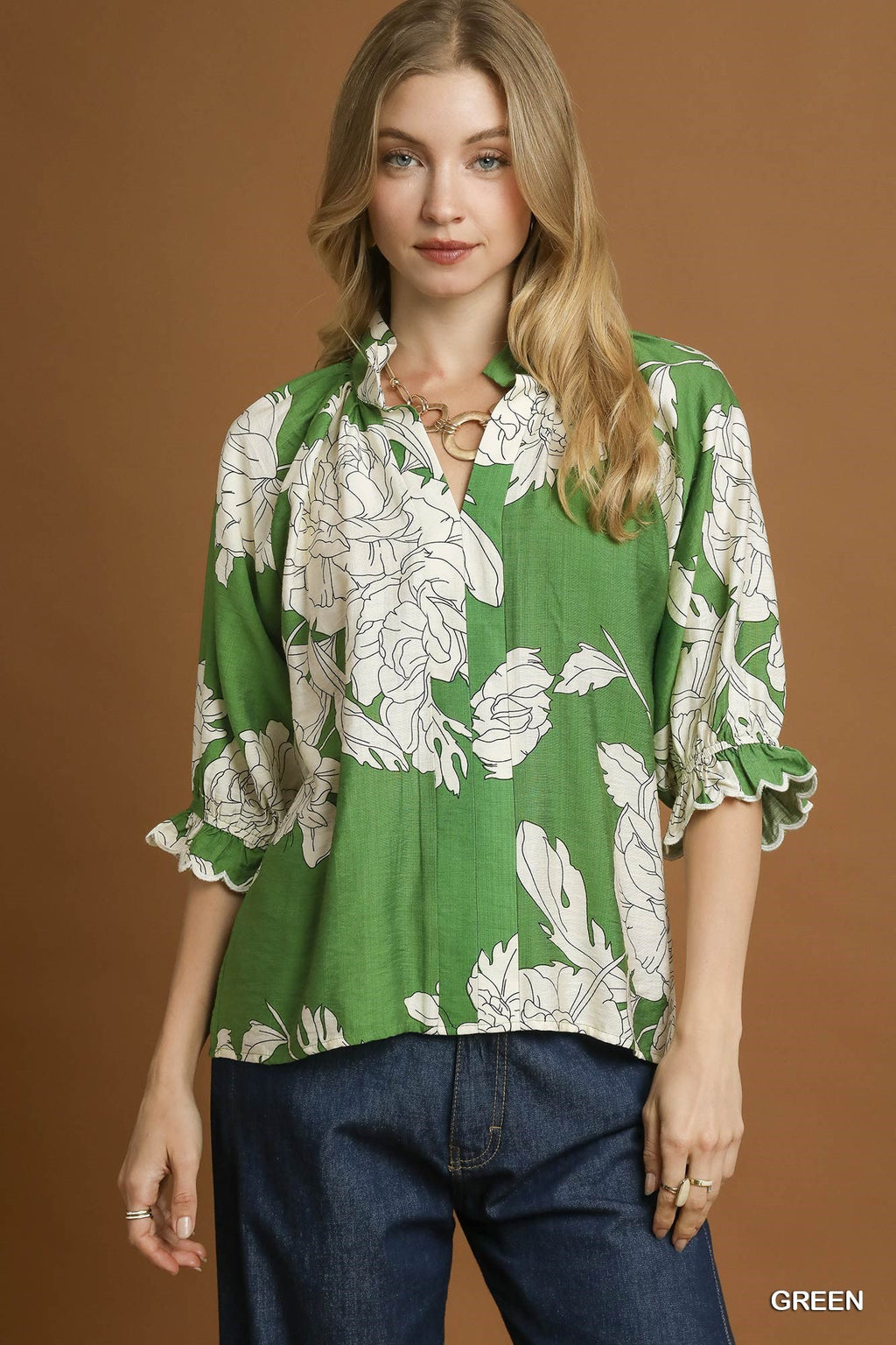 Leila Peony High Neck Top | PLUS SIZE AVAILABLE