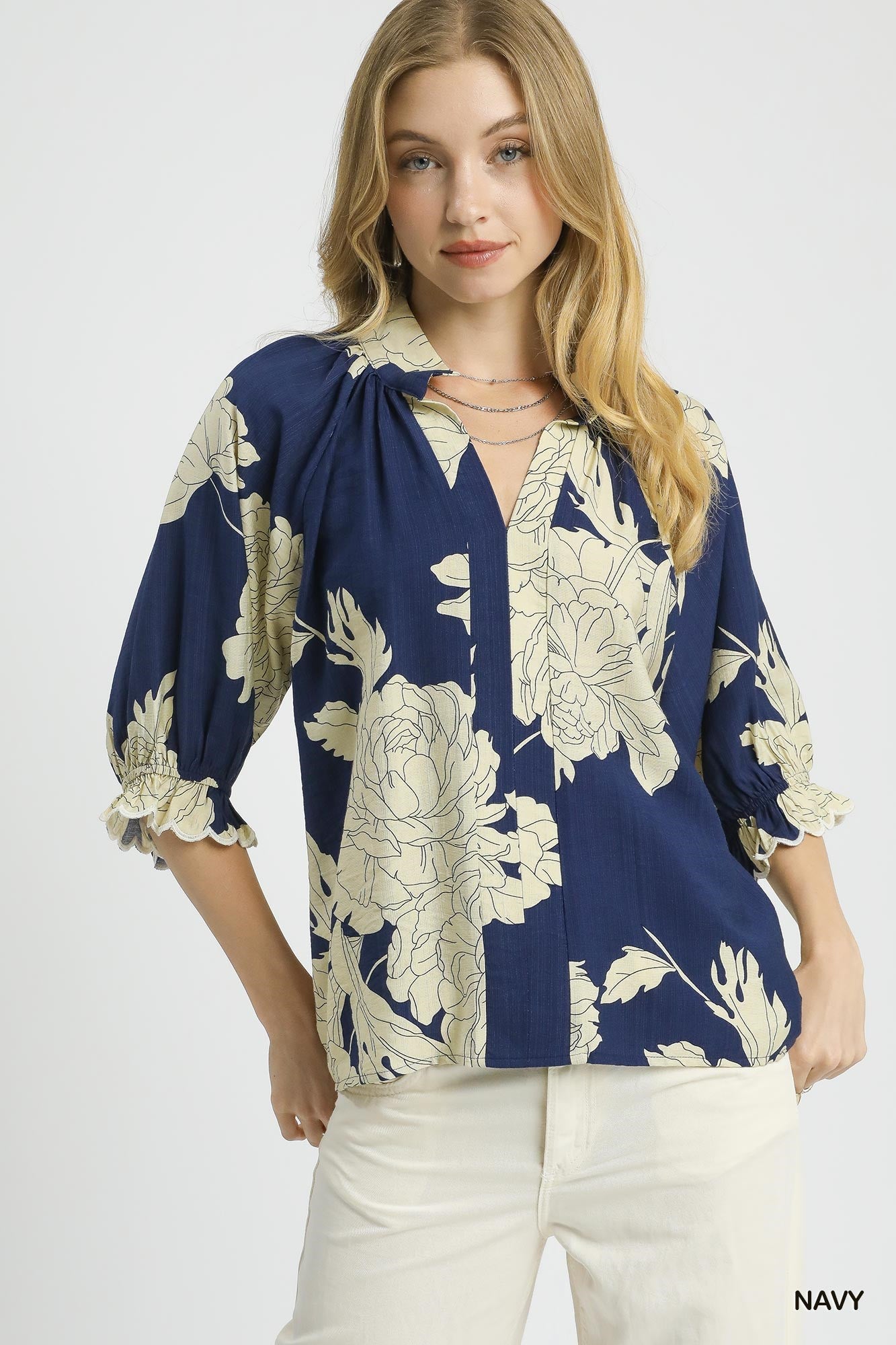 Leila Peony High Neck Top | PLUS SIZE AVAILABLE