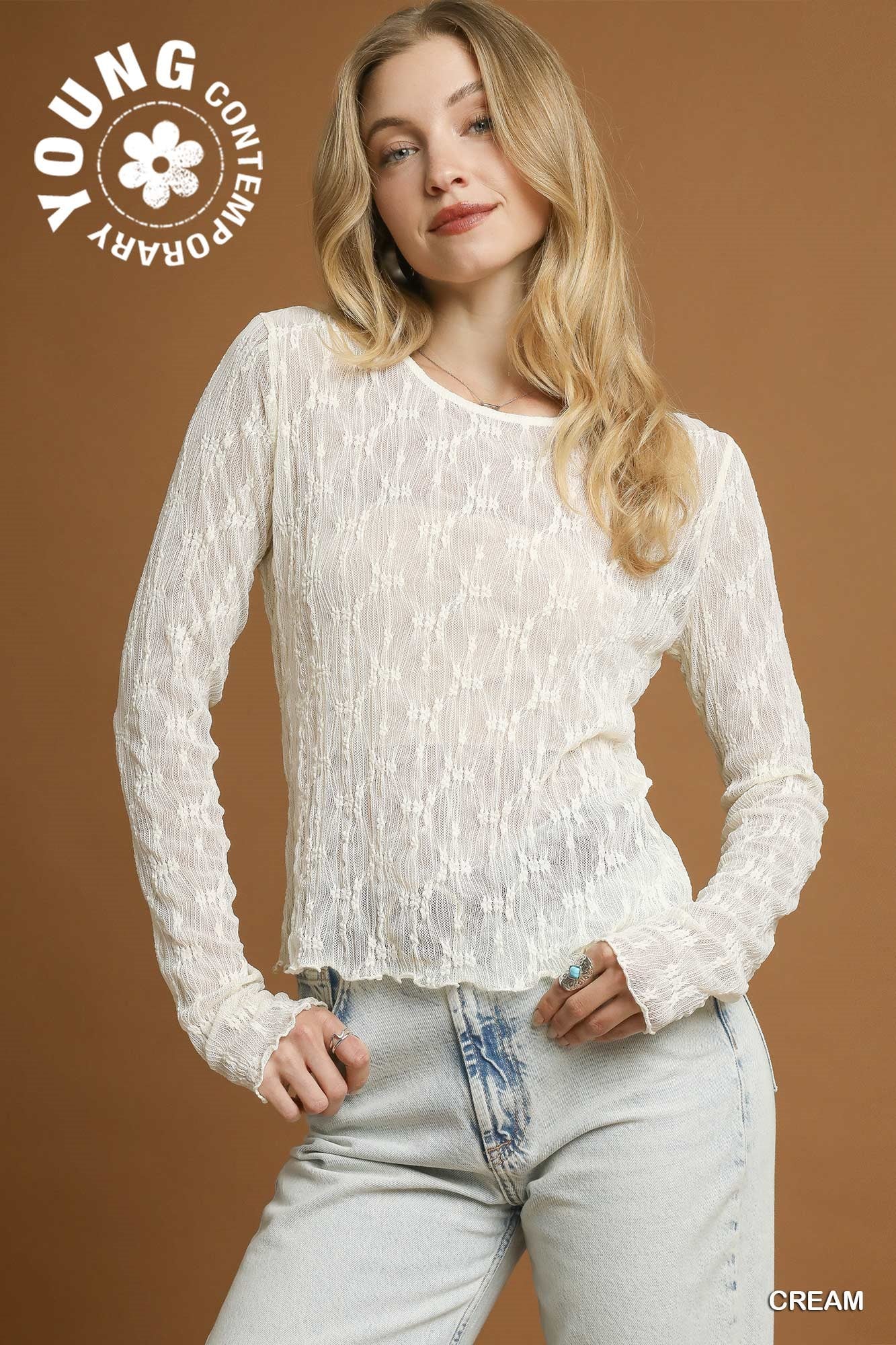 Echolayer Textured Lace Top